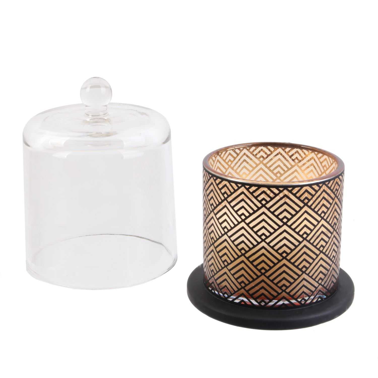 Geurkaars in glas met stolp 10,4x8,4cm
