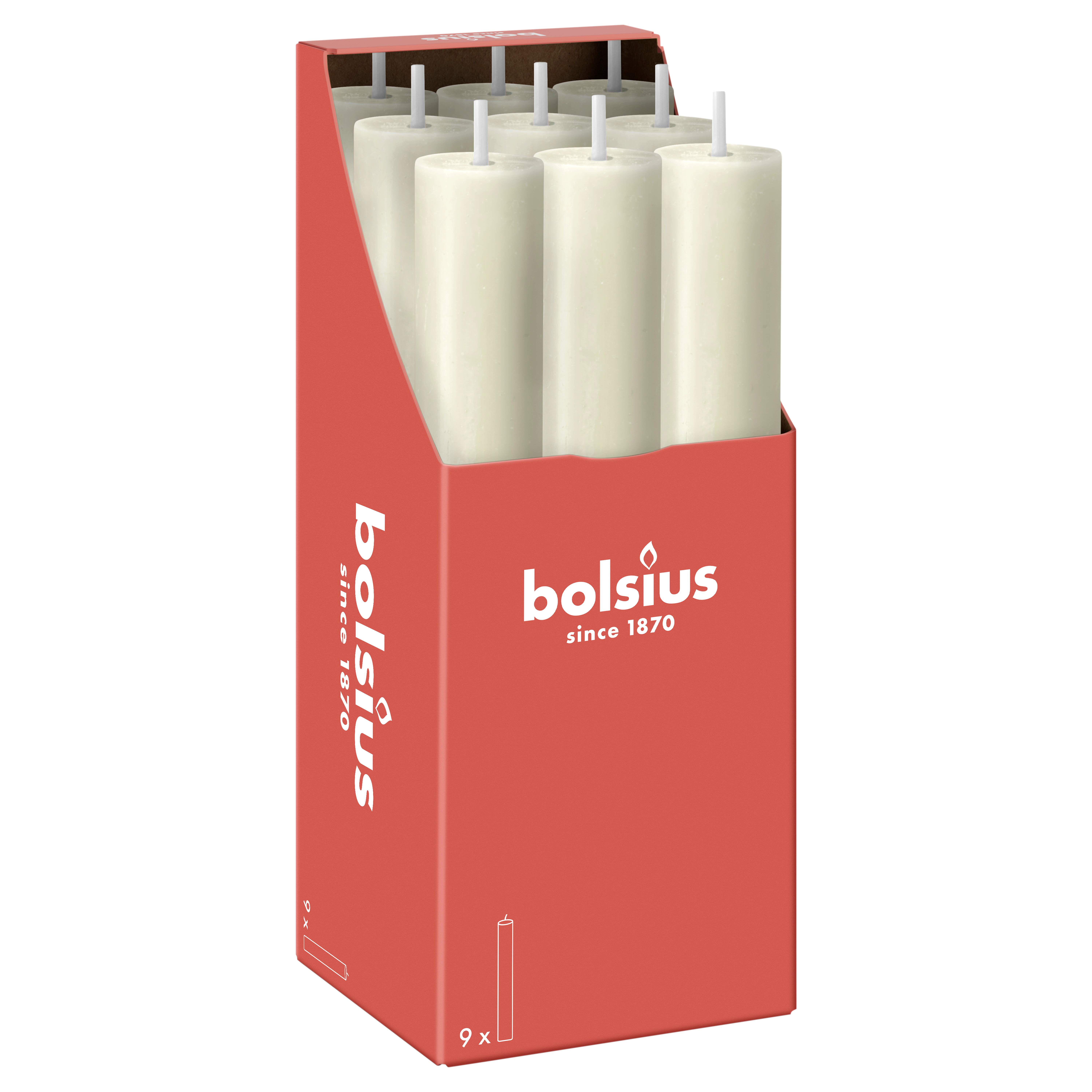 Rustiek tafelkaars XL 9 stuks Soft Pearl