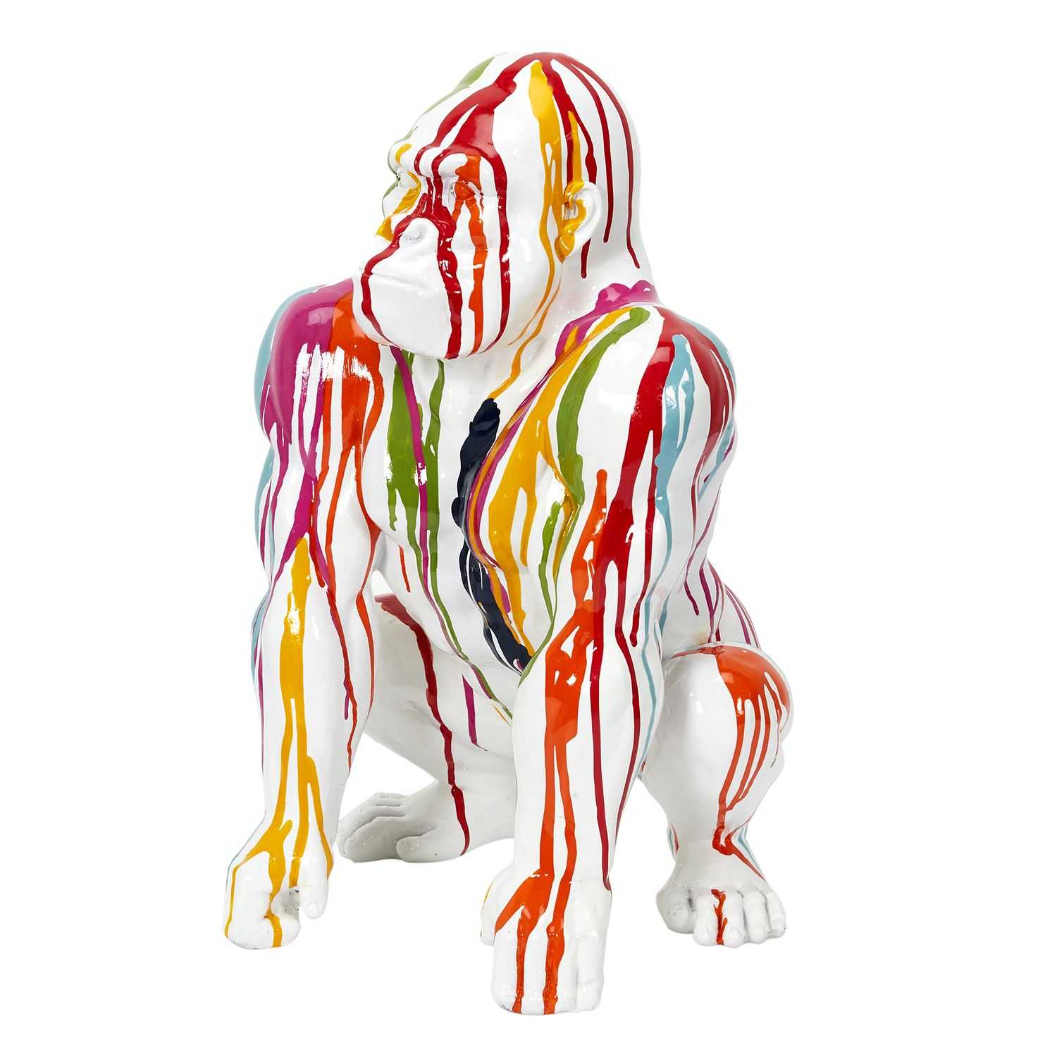 Decoratieve multicolor gorilla H46cm - keramiek
