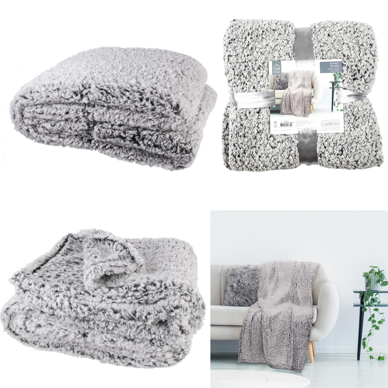 GRIJZE FLEECE DEKEN 120X150CM A1/M6 GRIJZE FLEECE DEKEN 120X150CM A1/M6