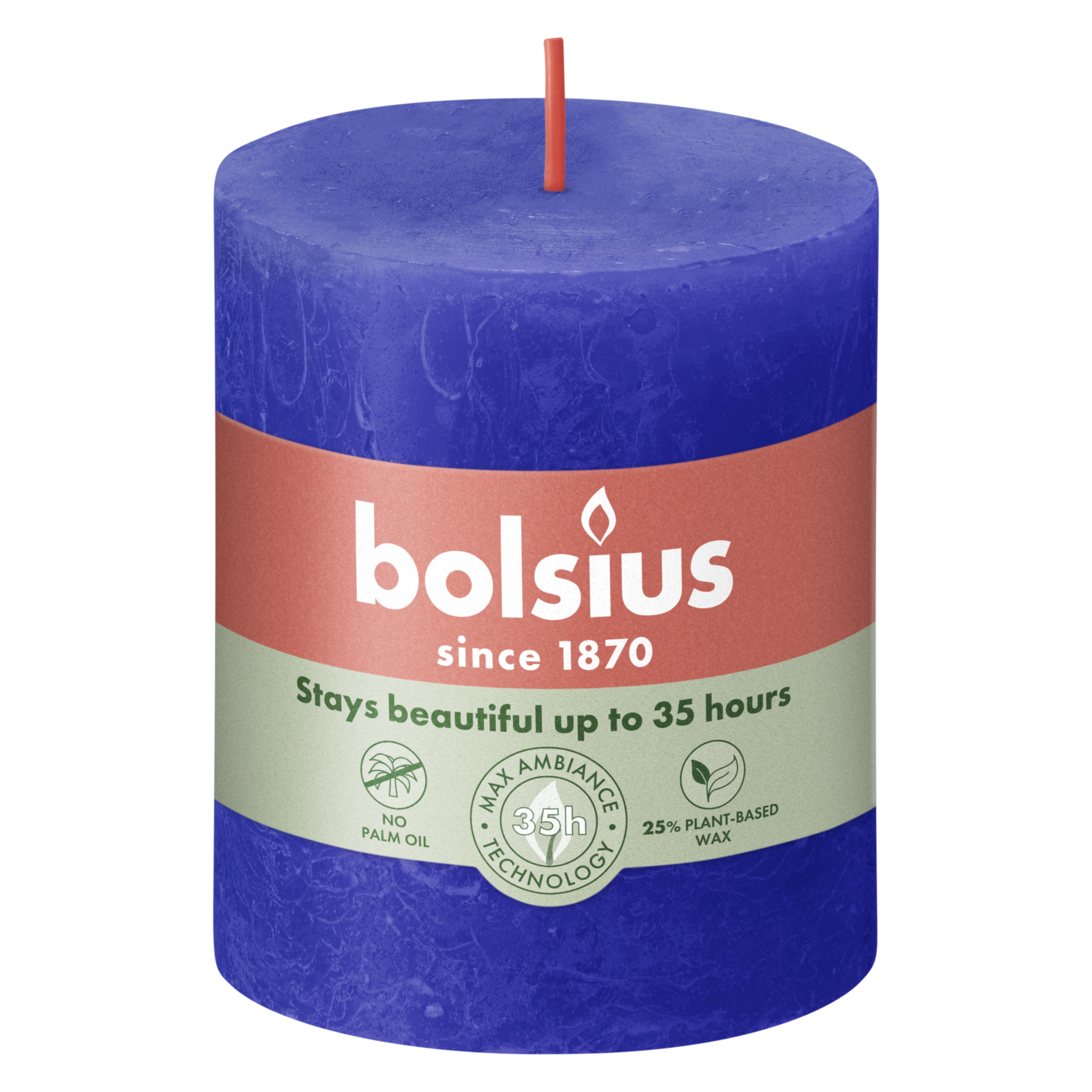 Rustiek stompkaars 80/68 Majorelle Blue