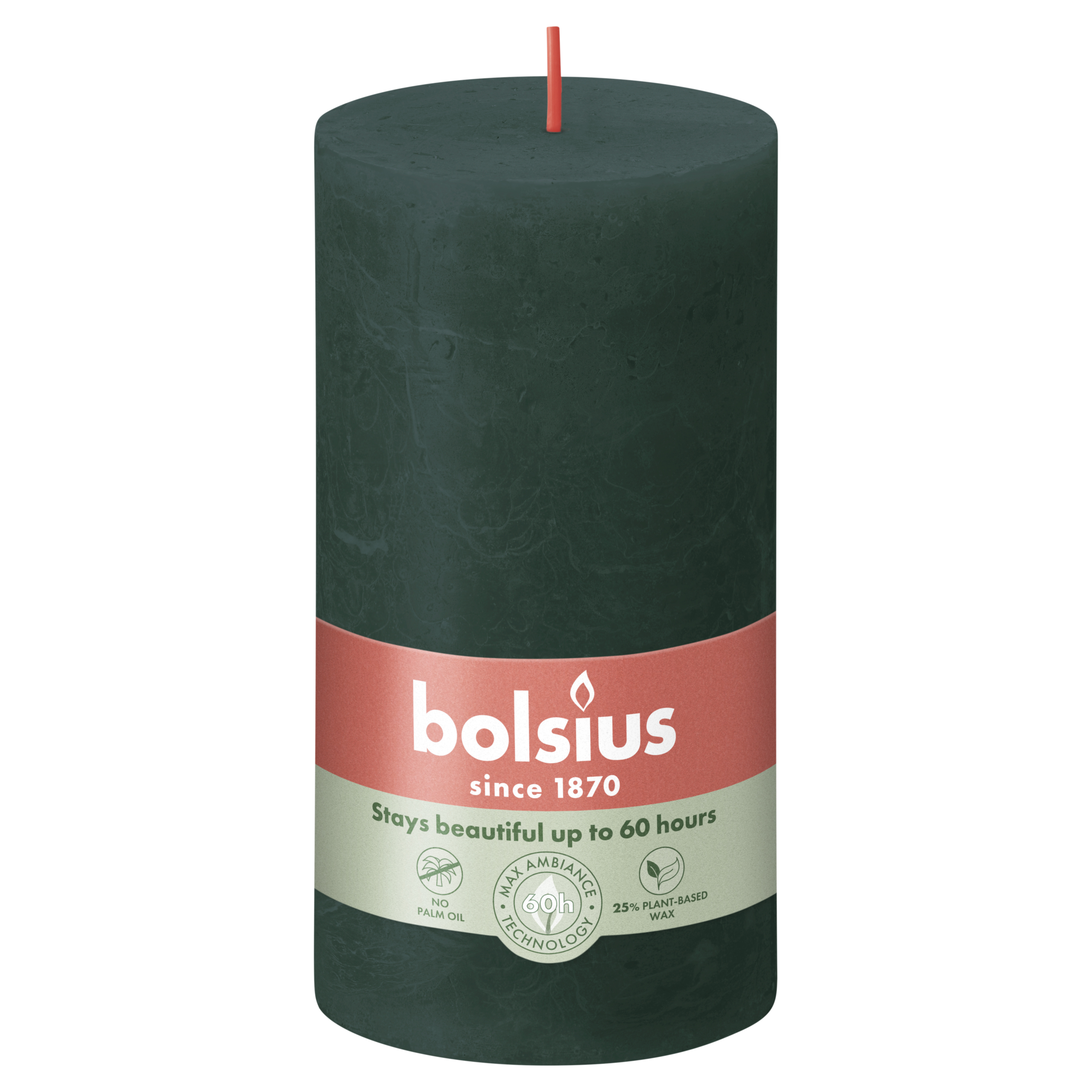 Rustiek stompkaars 130/68 Pine Green