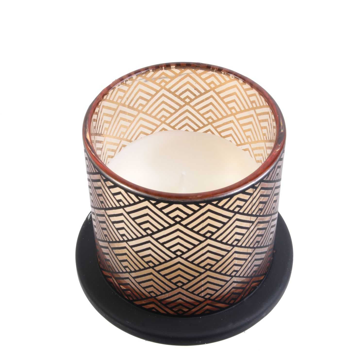 Geurkaars in glas met stolp 10,4x8,4cm