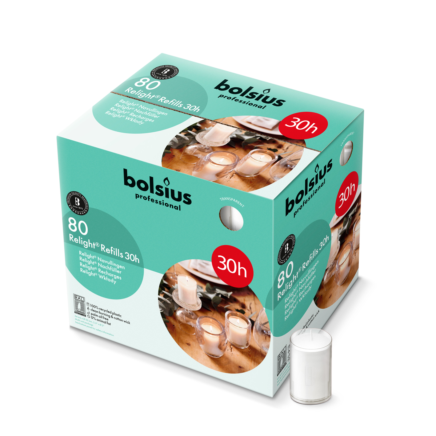 Relight® Plus navullingen 30 uur 64/52 doos 80 Transparant