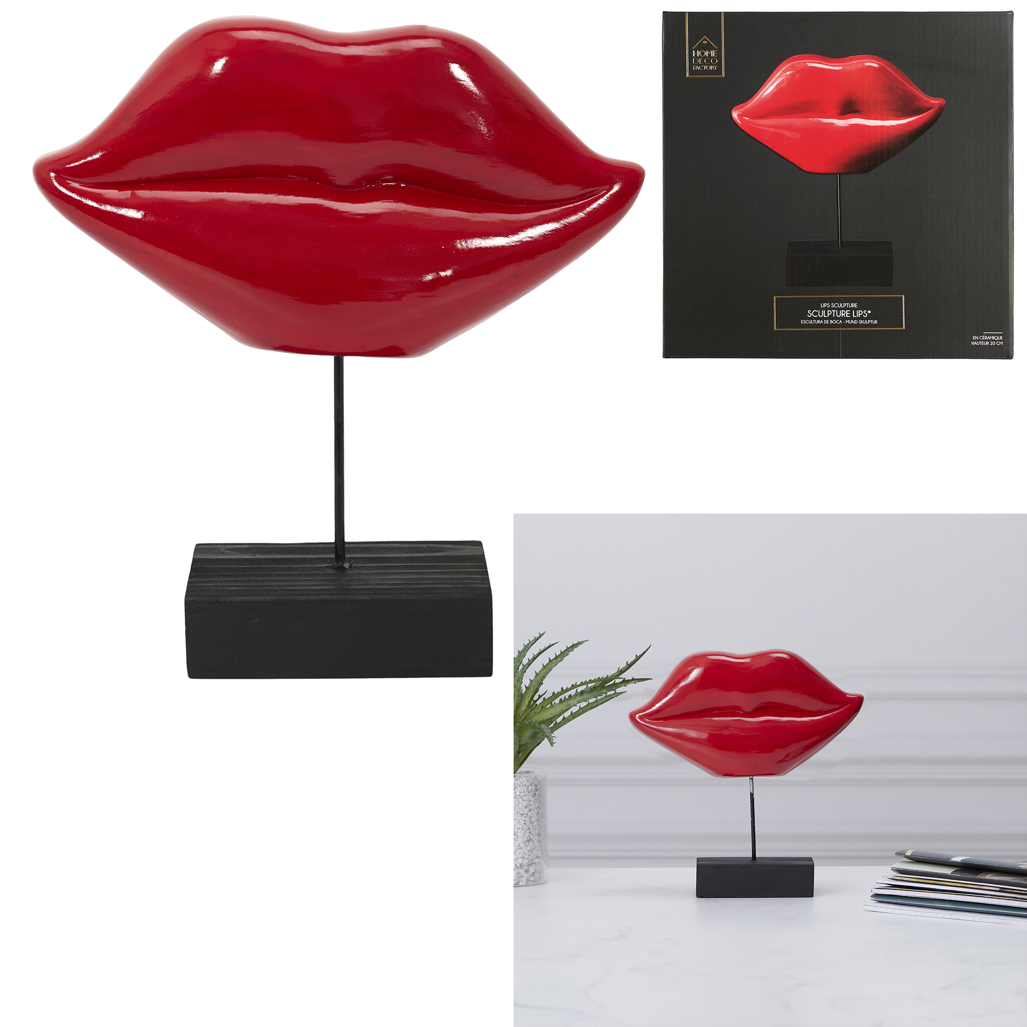 Rode lippen op standaard 19,5x10,5x6cm Rode lippen op standaard 19,5x10,5x6cm