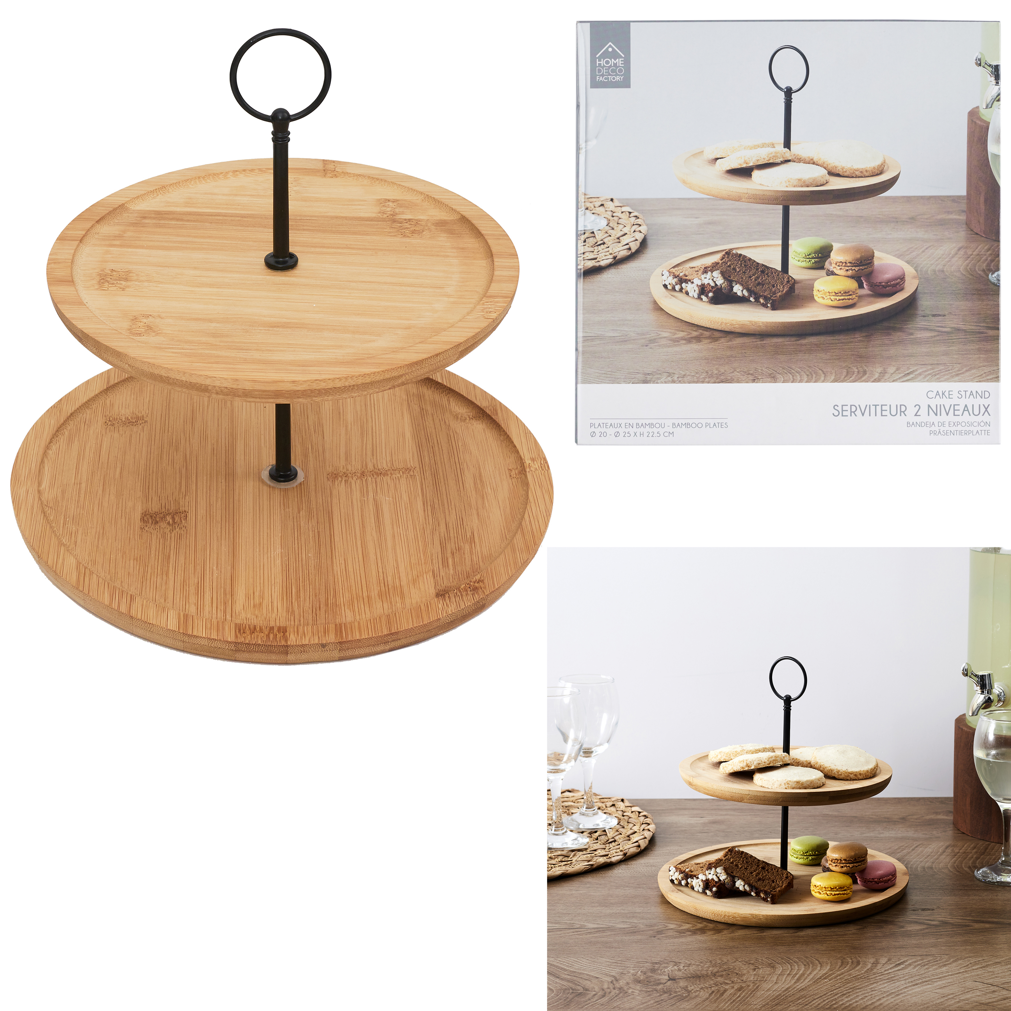 Bamboe etagere H20cm