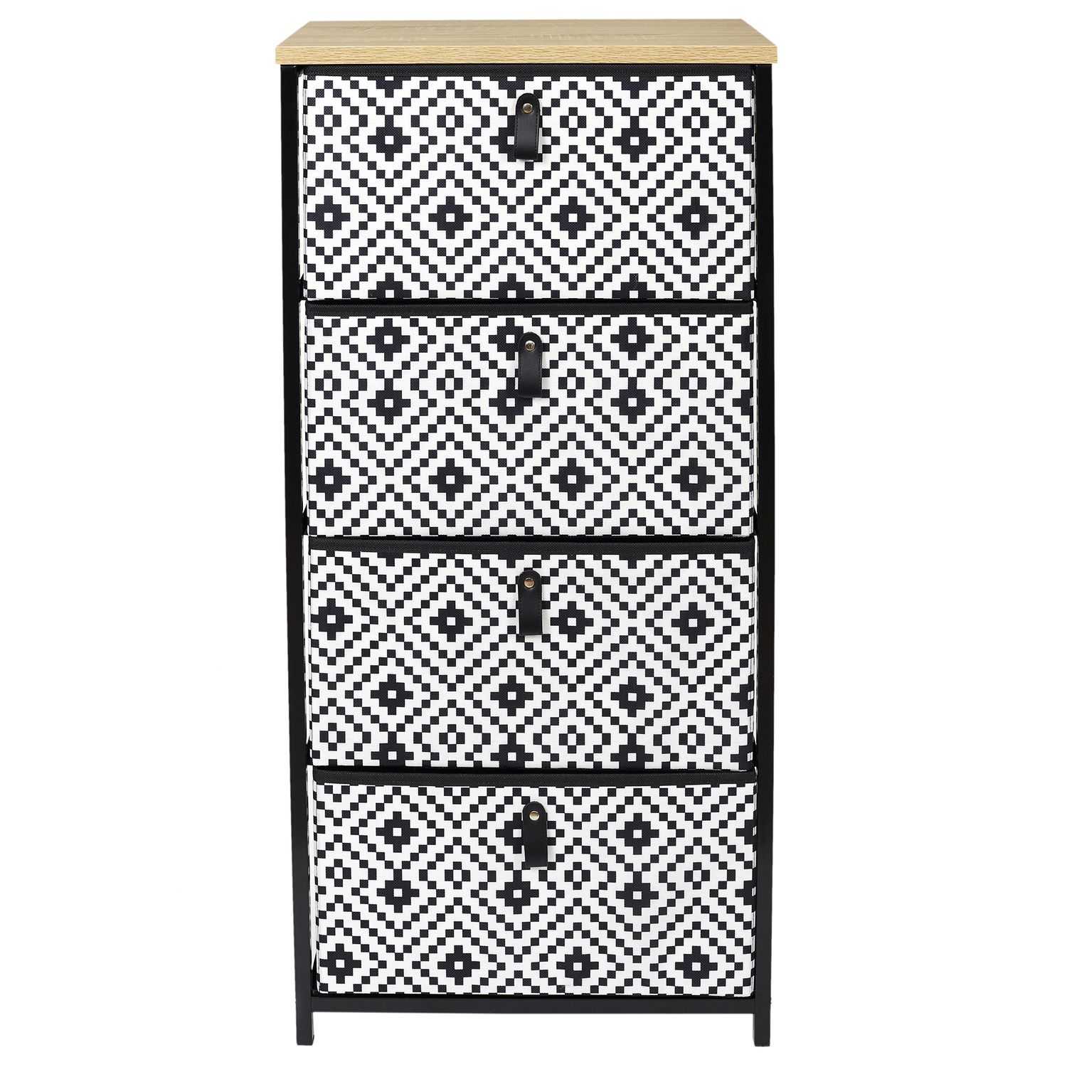 Opbergmeubel met 4 boxen, 45x93x30cm