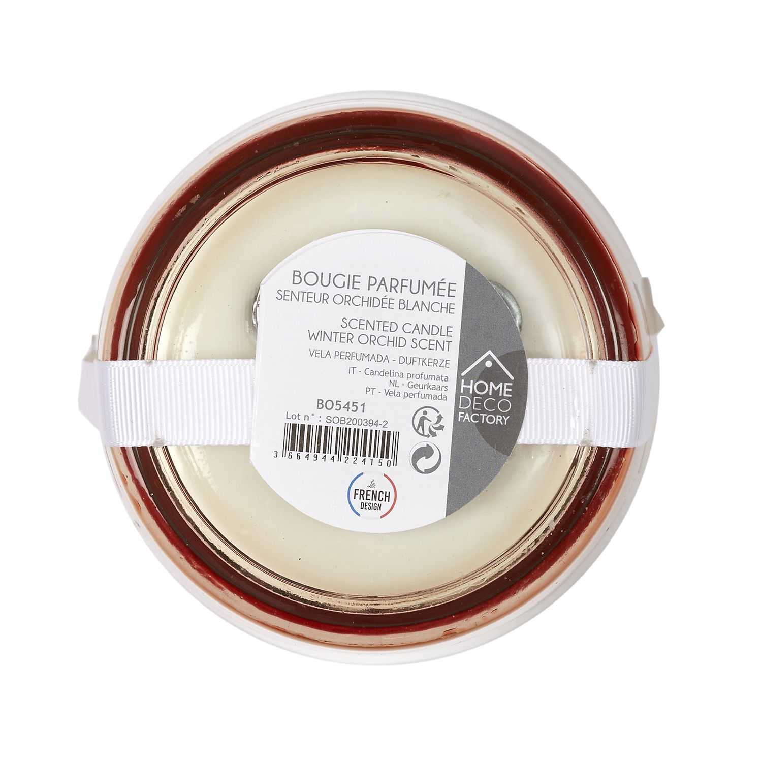 Geurkaars in vaas H16cm Beige