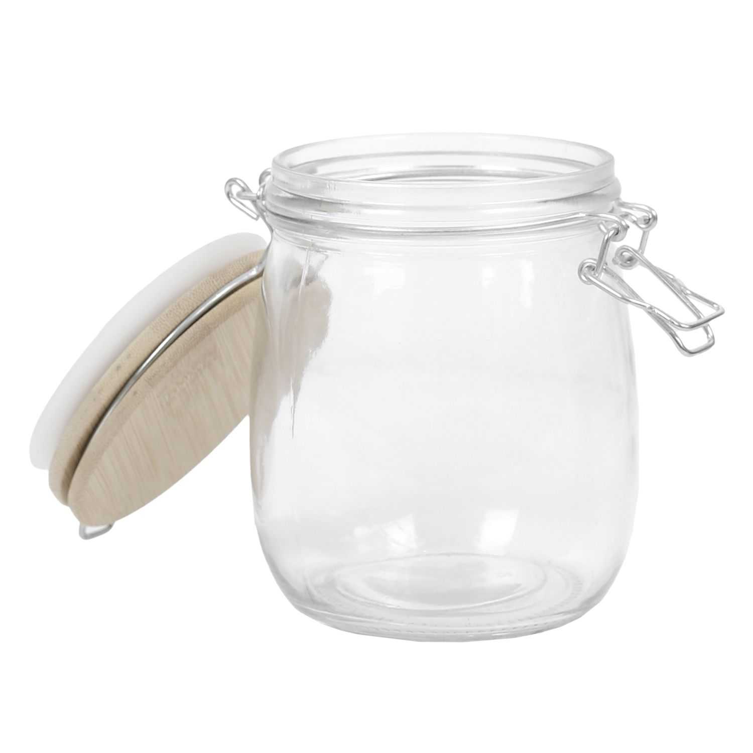 Weckpot met bamboedeksel 750ml