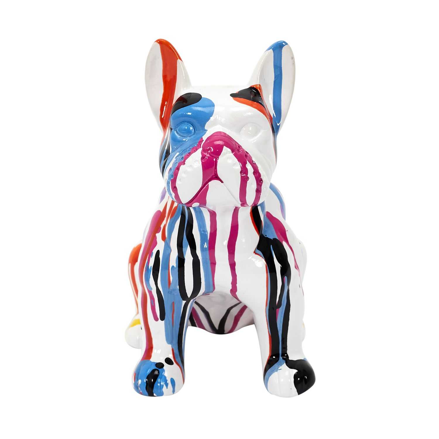 Decoratieve bulldog Multicolor 20cm keramiek