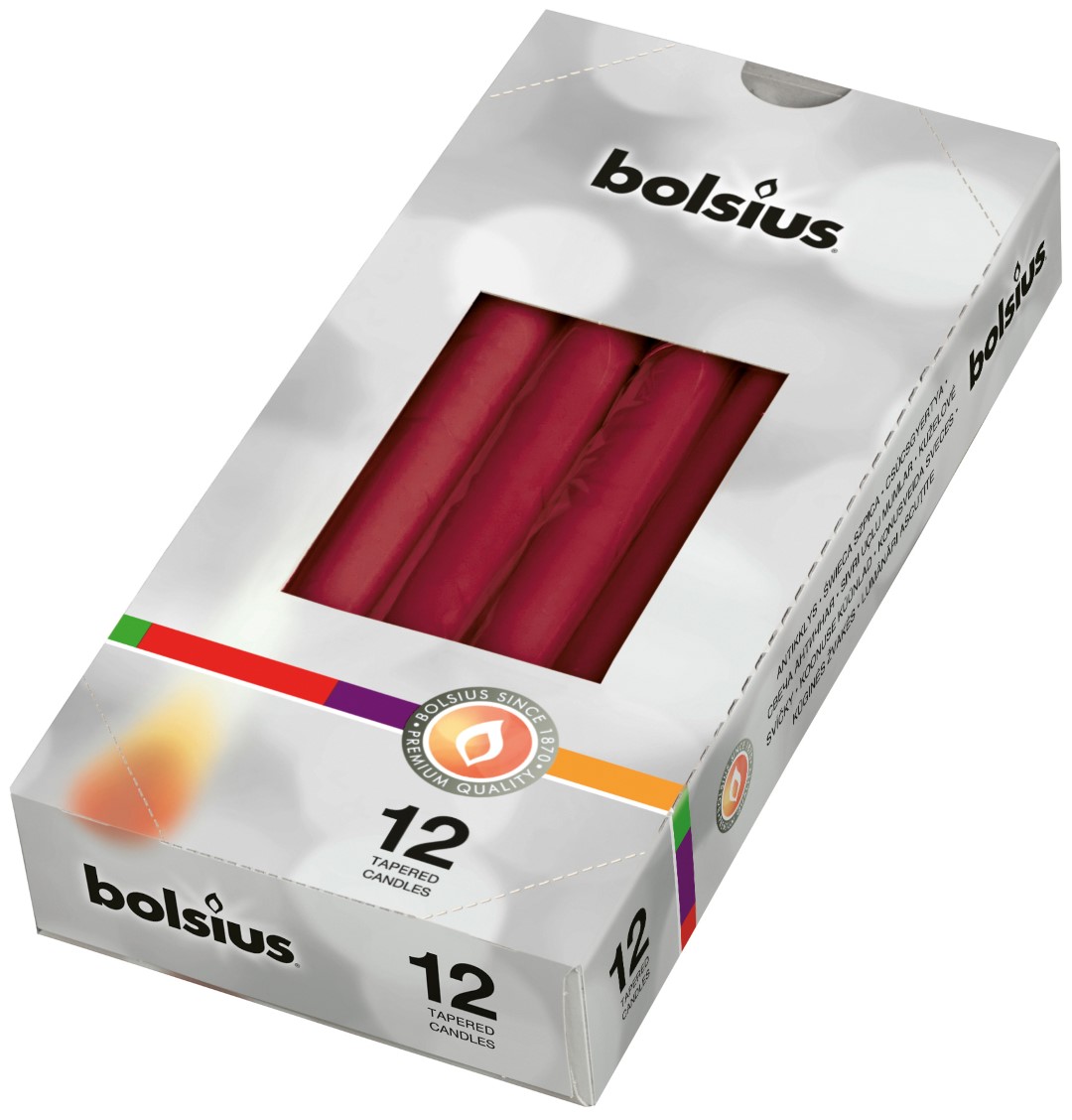 Gotische kaarsen doos 245/24 doos 12 Wijnrood Gotische kaarsen doos 245/24 doos 12 Wijnrood