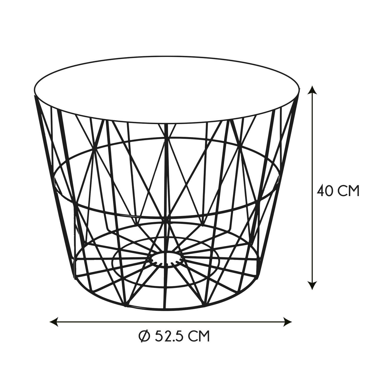 Metalen opbergmand D50cm Wit