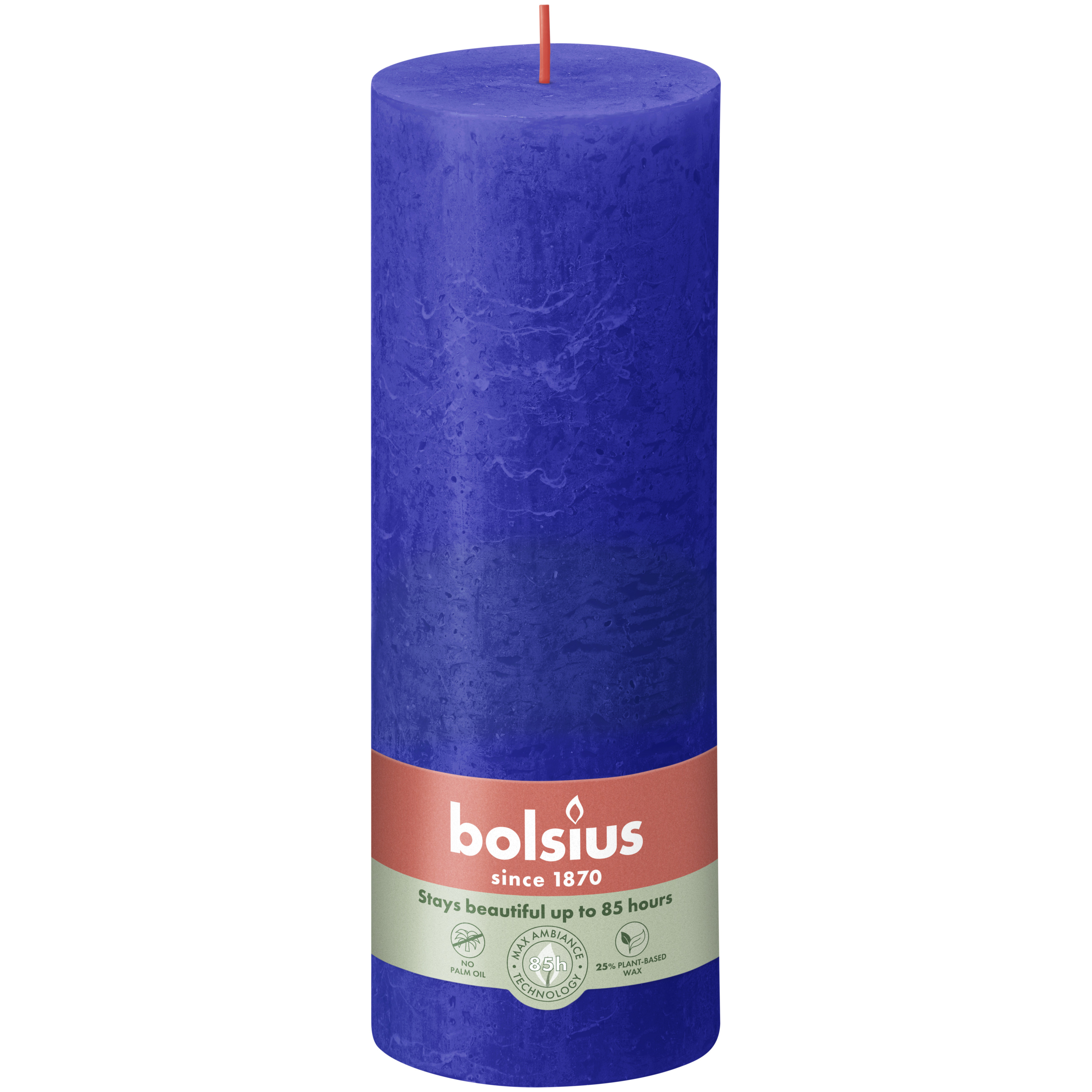 Rustiek stompkaars 190/68 Majorelle Blue