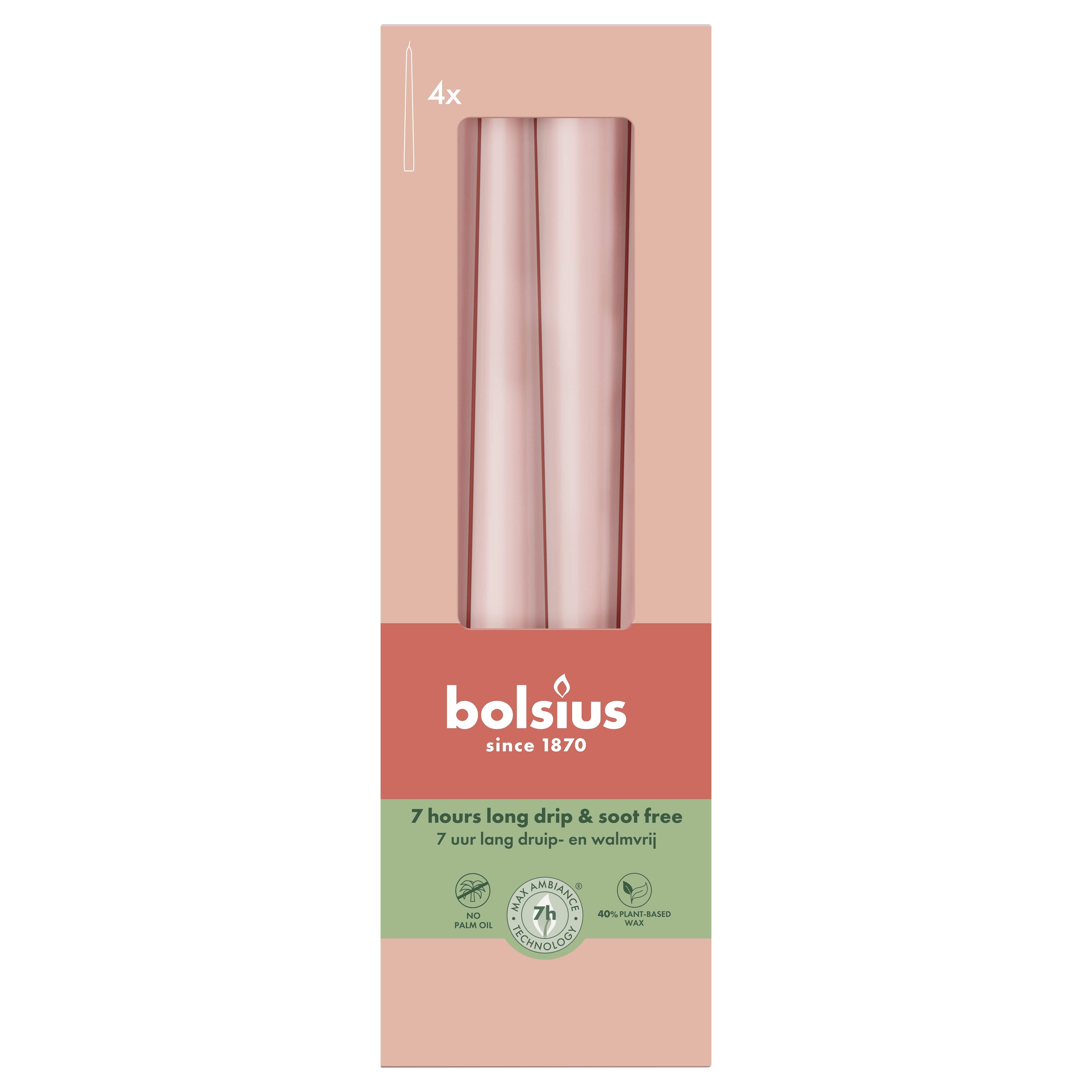 Gotische kaarsen 245/24 doos 4 Misty Pink