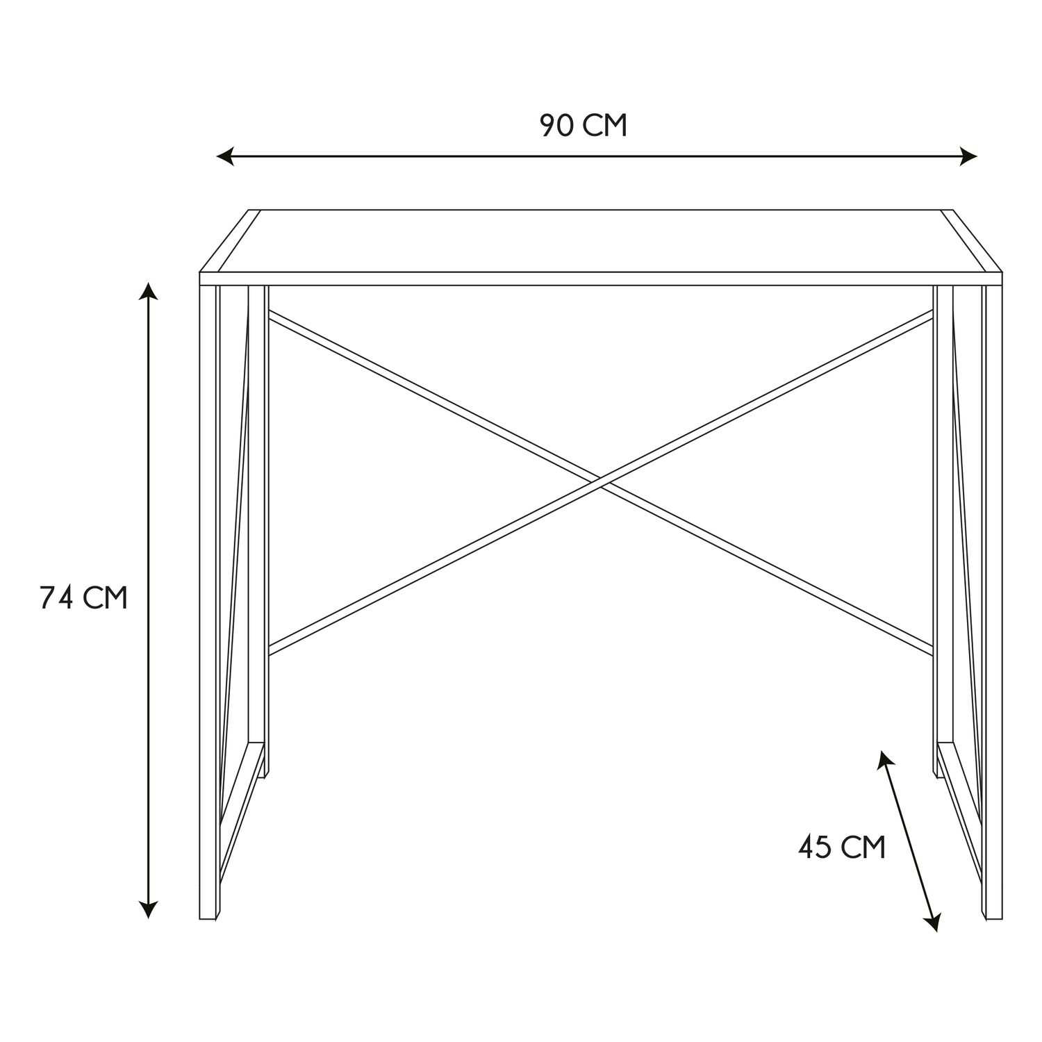Opvouwbaar bureau Pliable Bois 90x74x45cm