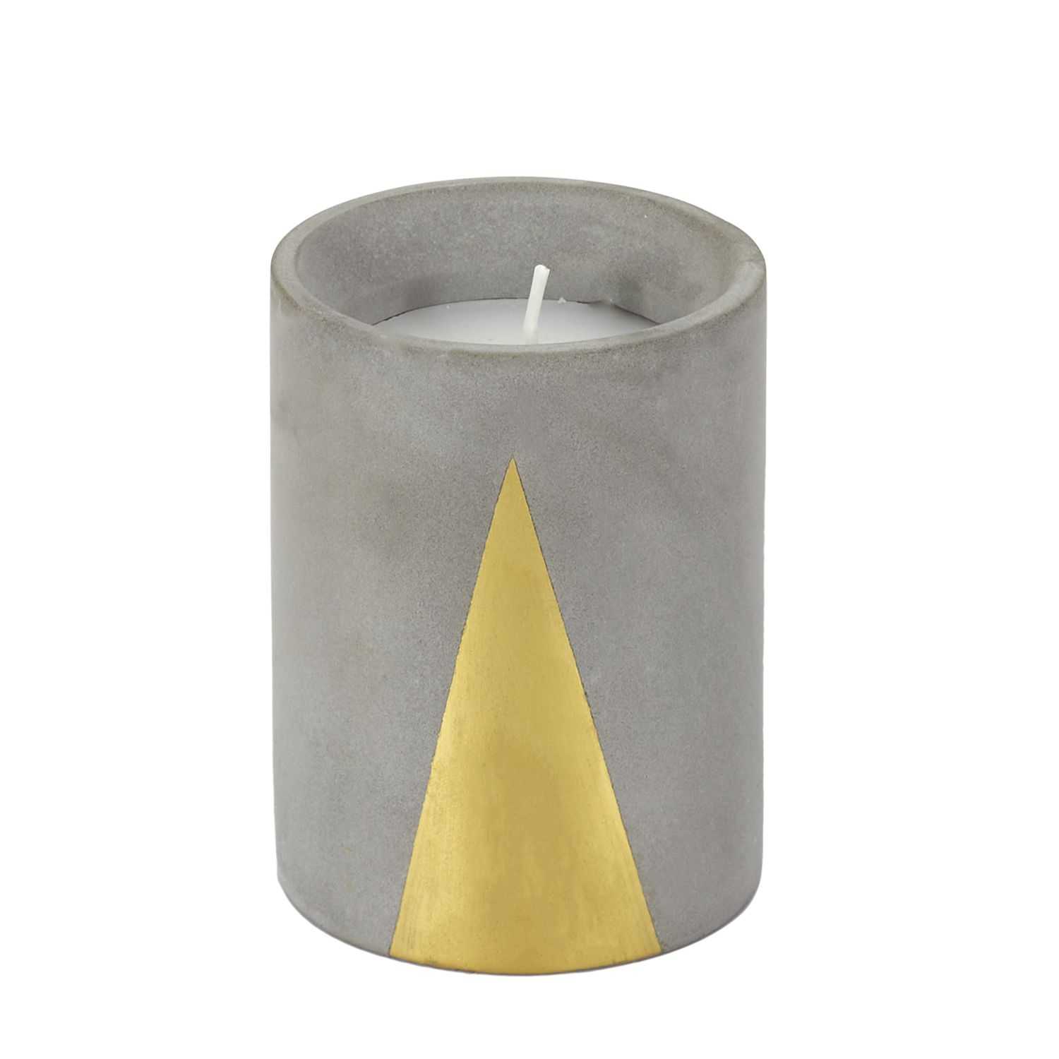 Geurkaars in beton met goud accenten H10cm