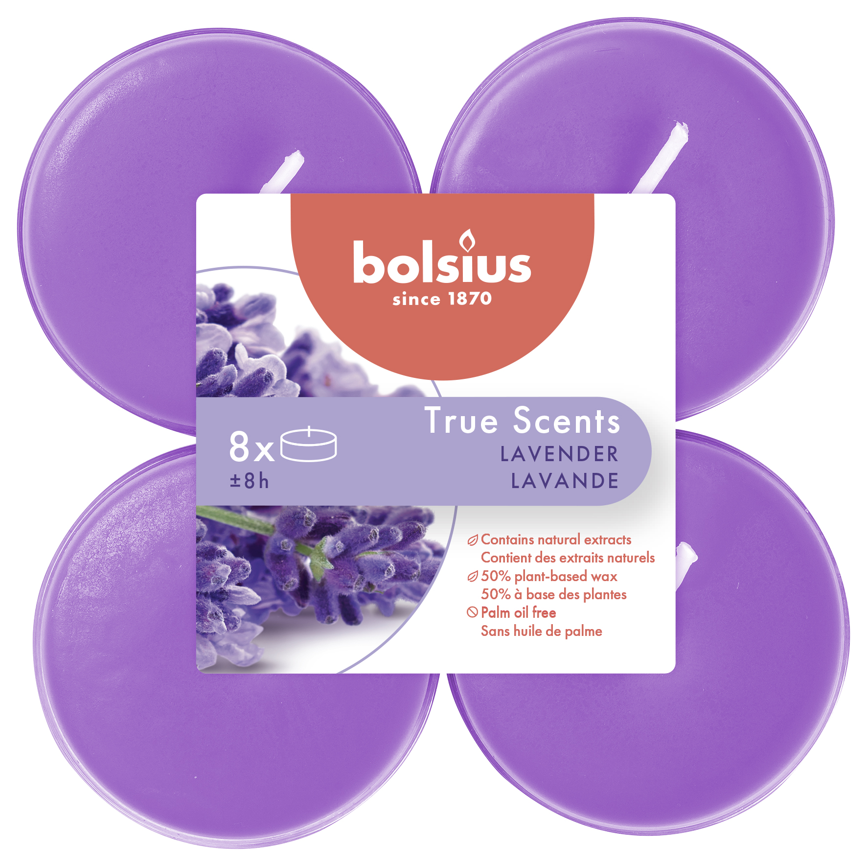 True Scents maxilicht 8 stuks Lavendel