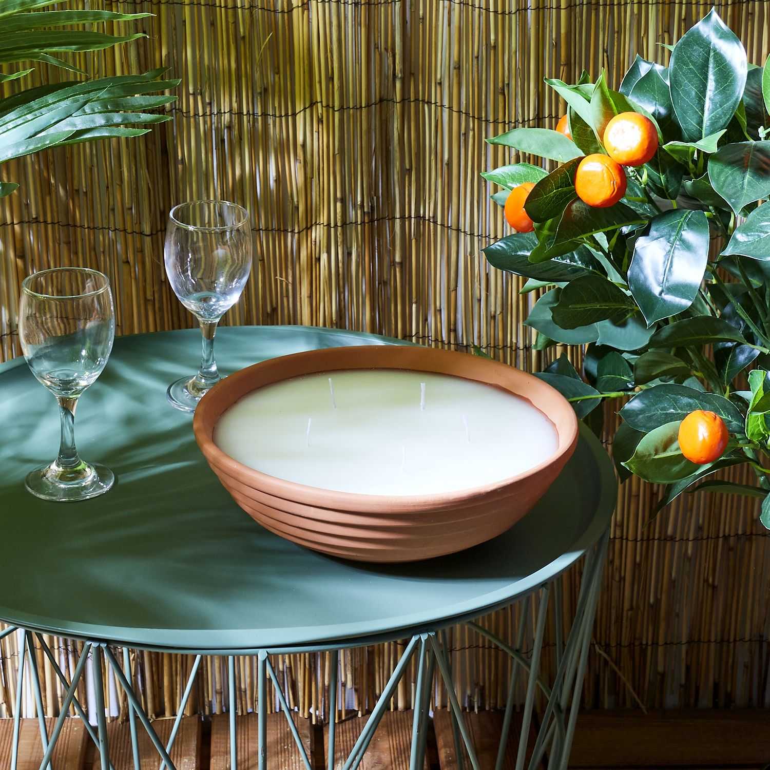 Citronella kaars in schaal D26cm