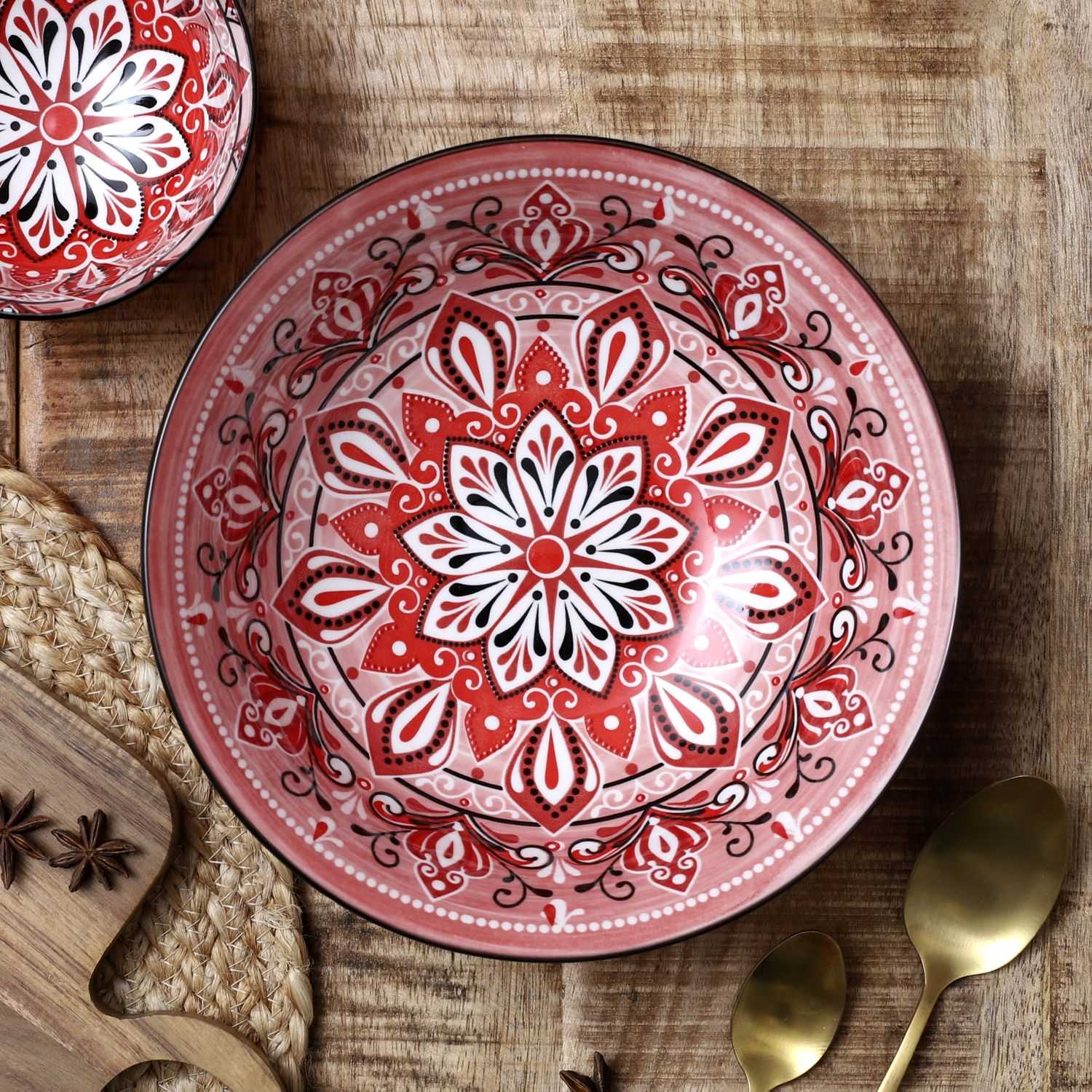 Bord Jaipur D20cm, Rood