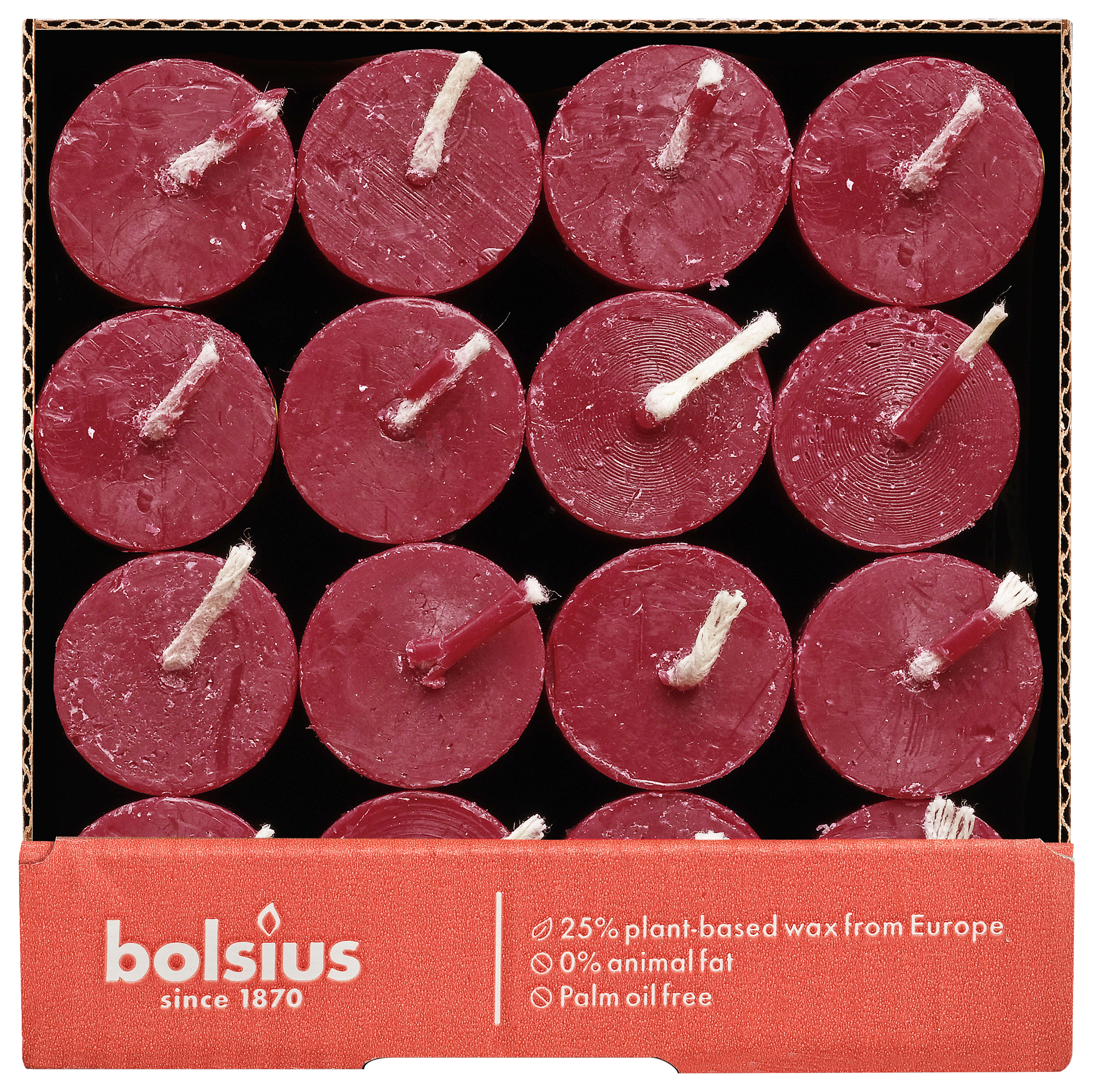 Rustieke tafelkaars 270/23 doos 16 Velvet Red Rustieke tafelkaars 270/23 doos 16 Velvet Red
