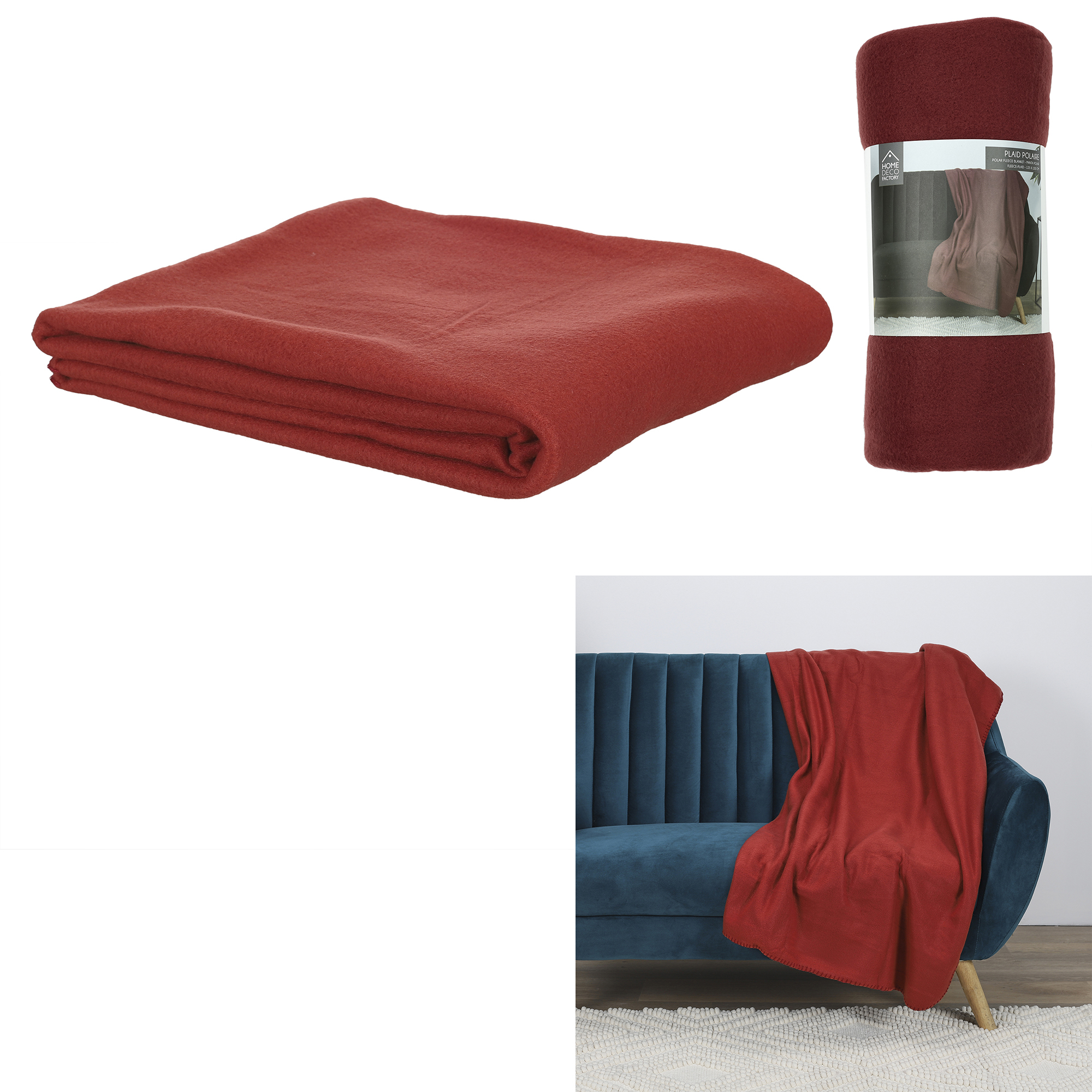 Effen fleecedeken 125x150cm Bordeaux Effen fleecedeken 125x150cm Bordeaux