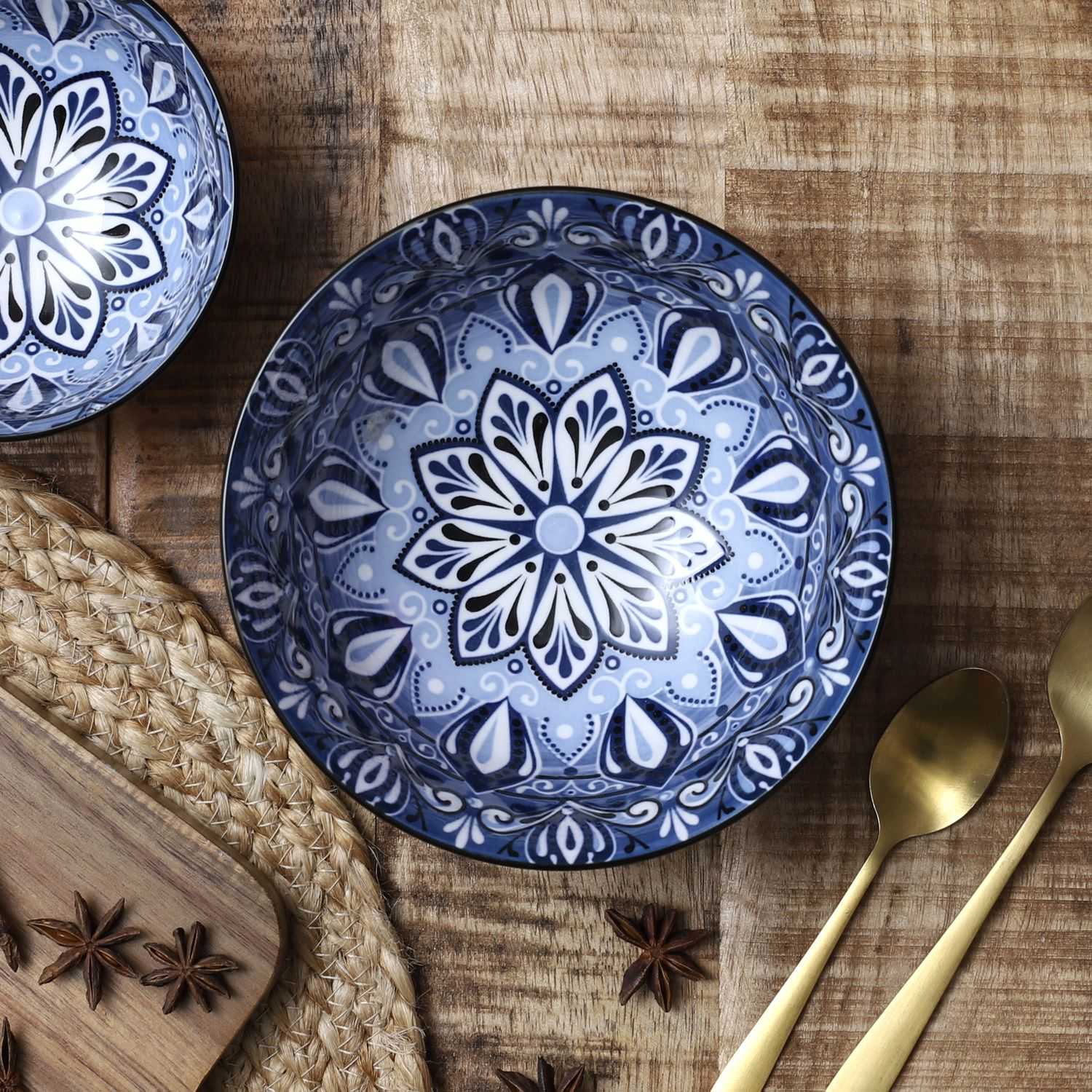 Kom Jaipur D15cm, Blauw