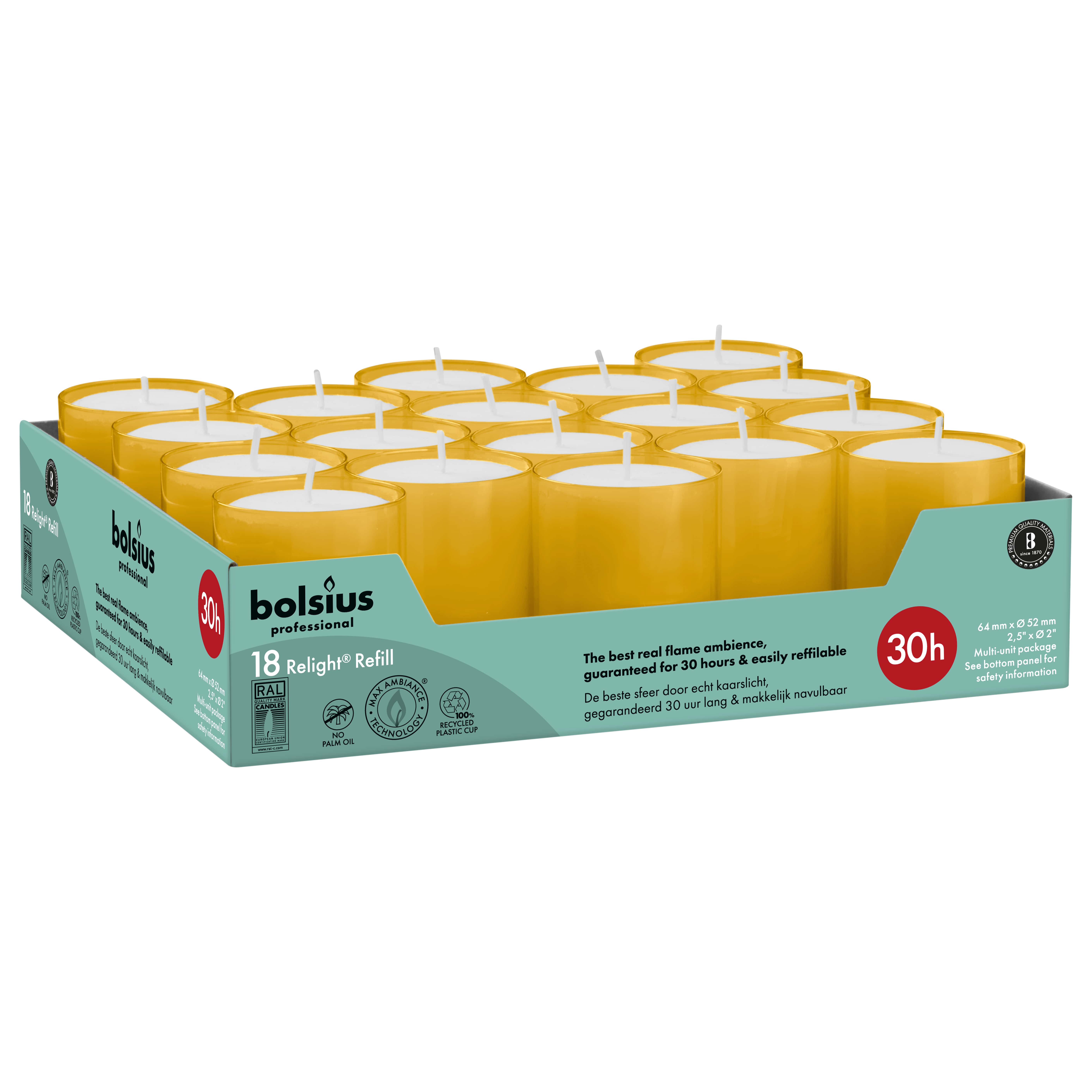 Horeca Relight® navullingen 64/52 tray 18 Amber