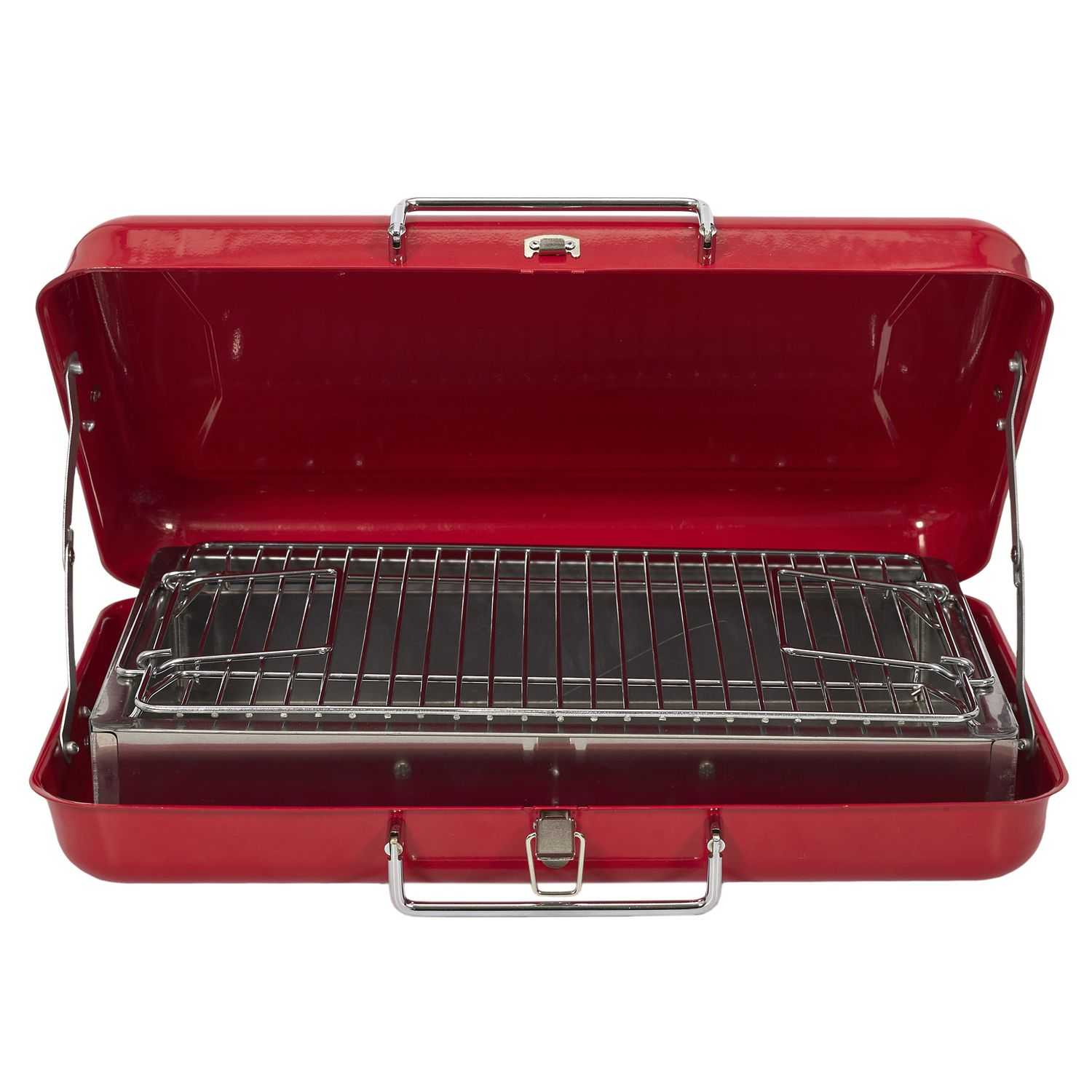 Draagbare kofferbarbecue Rood