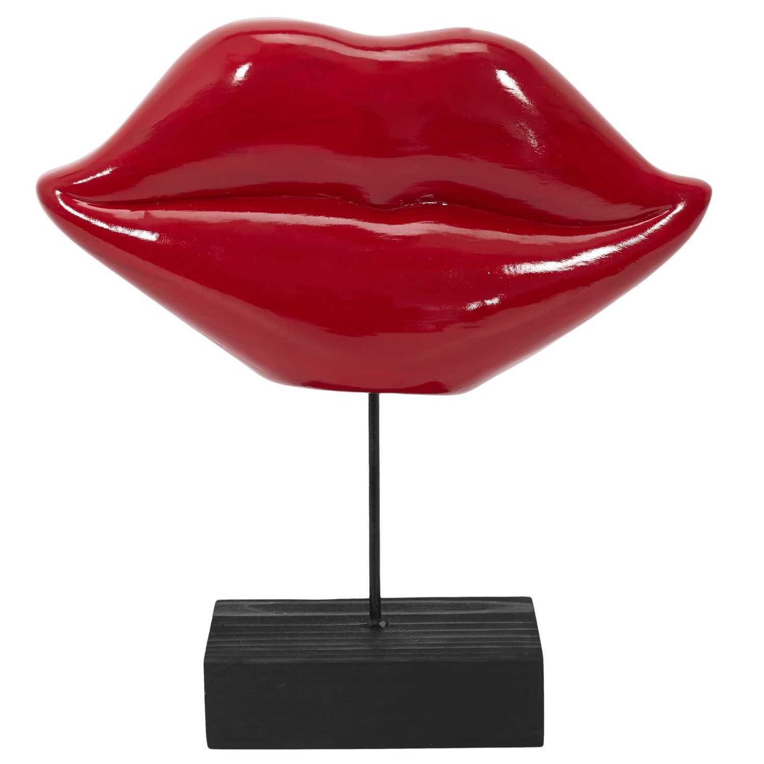 Rode lippen op standaard 19,5x10,5x6cm