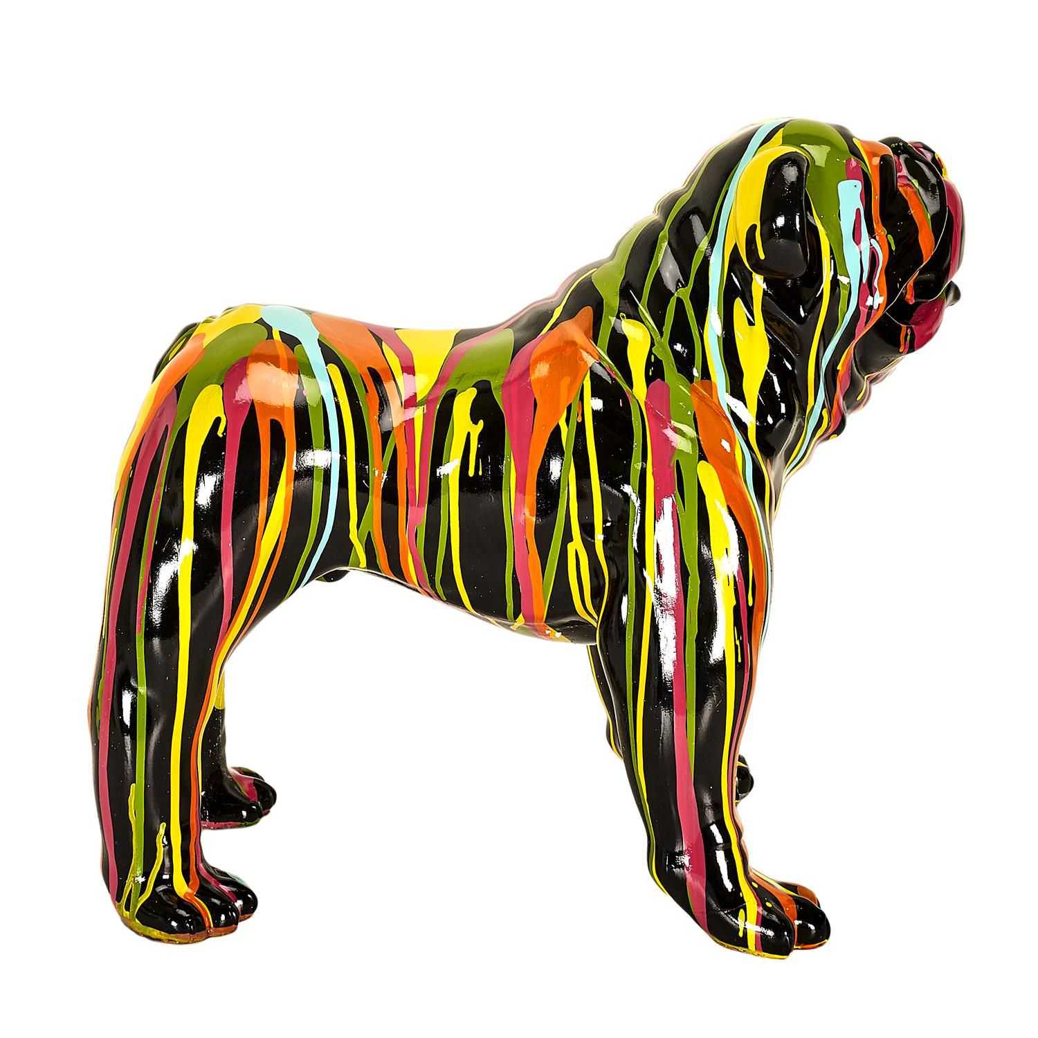 Decoratieve bulldog H50cm Multicolor 