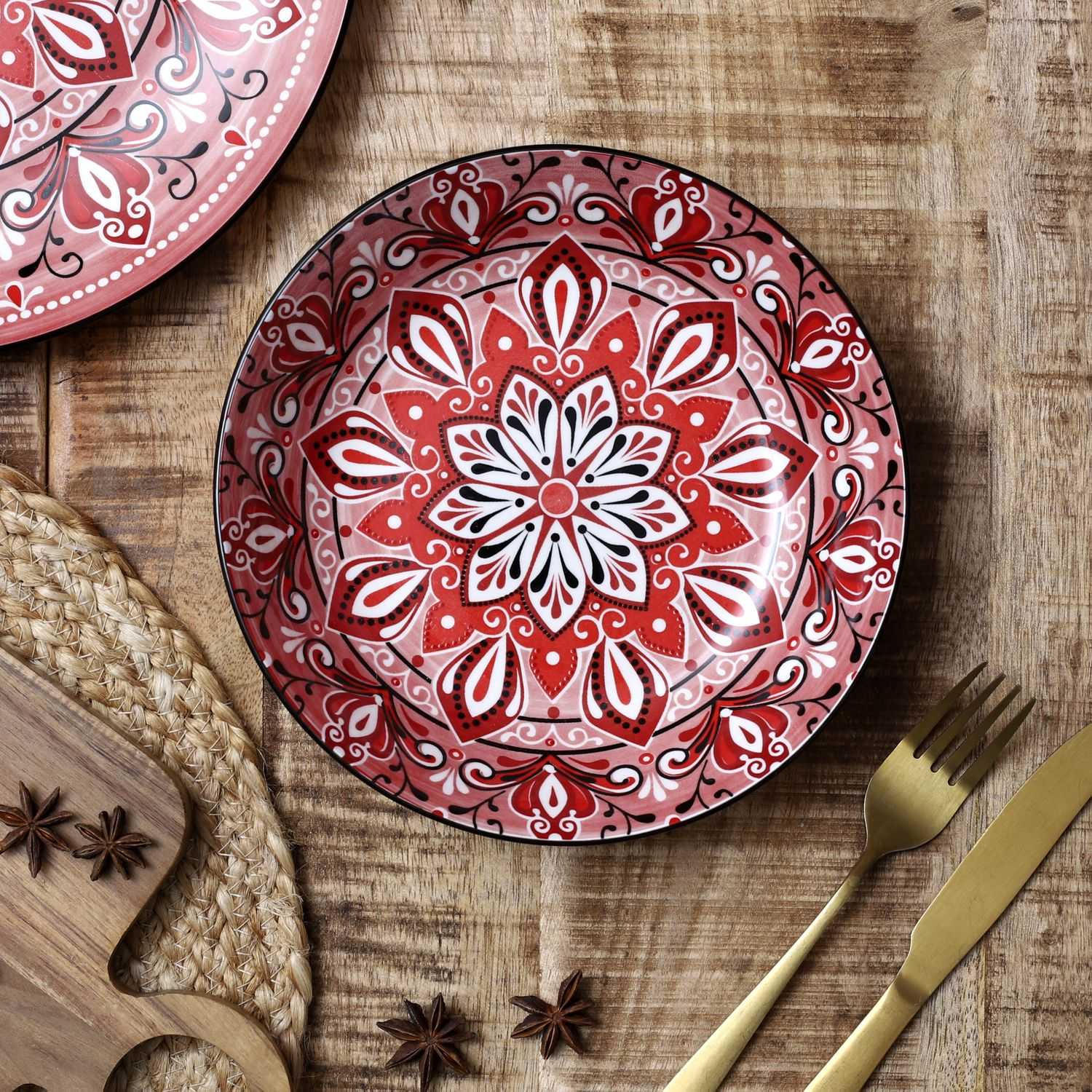Kom Jaipur D15cm, Rood