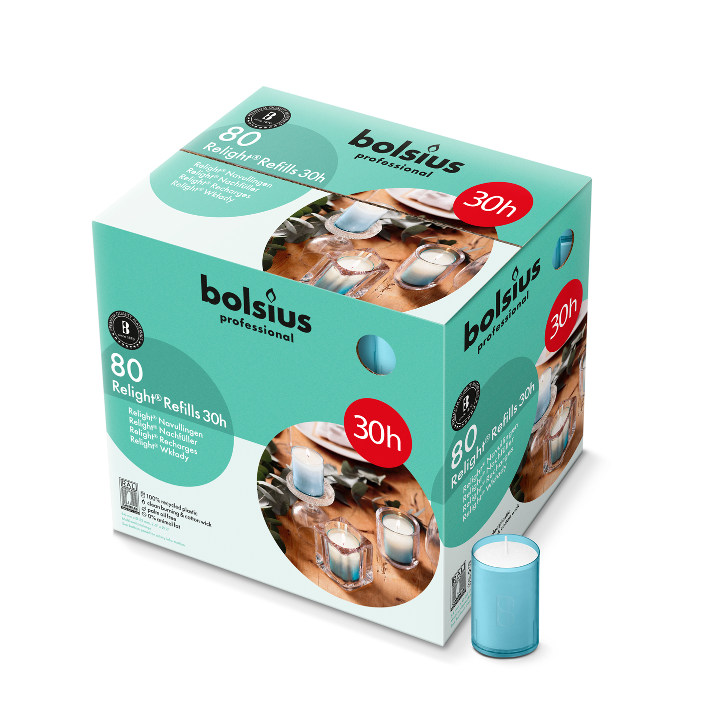 Horeca Relight® Plus navullingen 30 uur 64/52 doos 80 Aqua