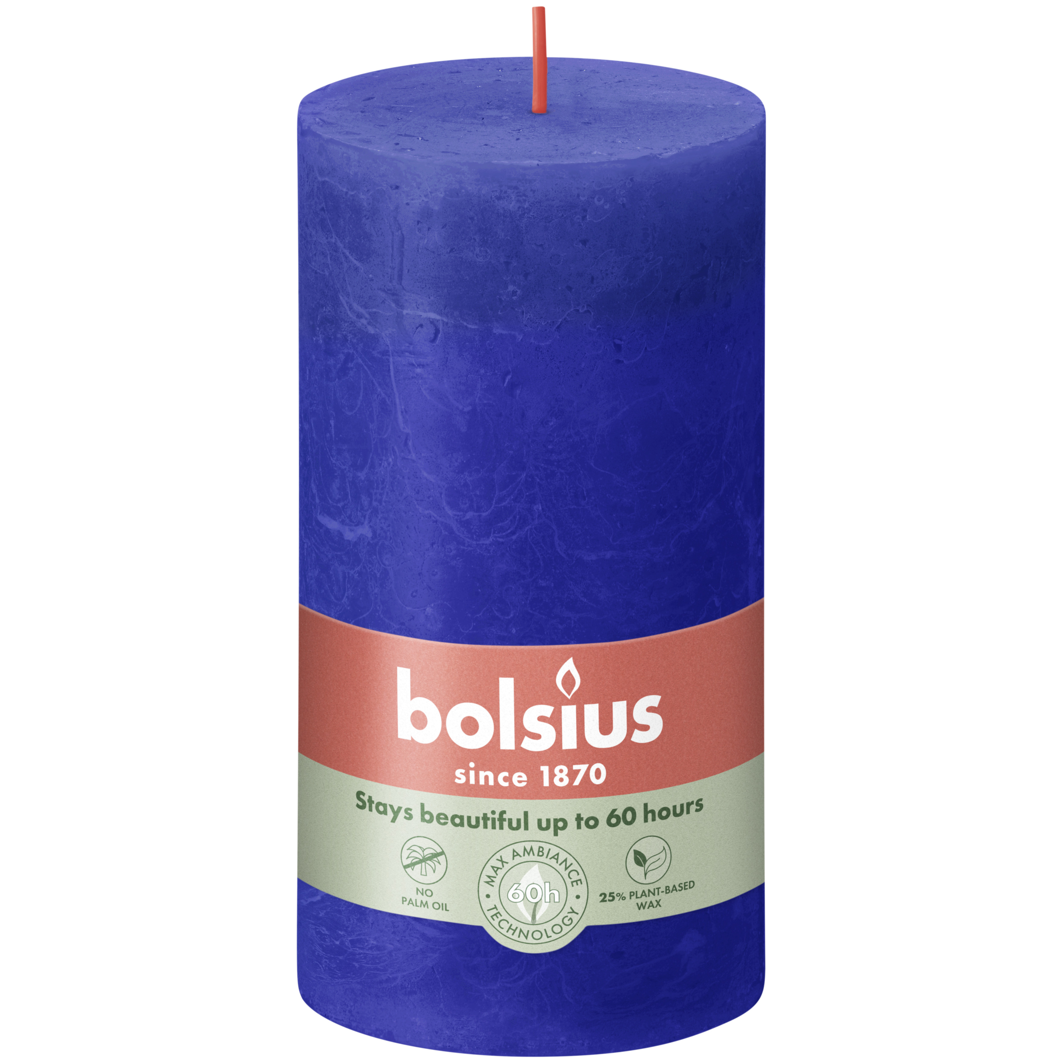Rustiek stompkaars 130/68 Majorelle Blue