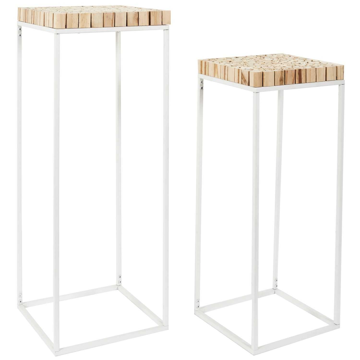 Bijzettafels set twee stuks, Wit
