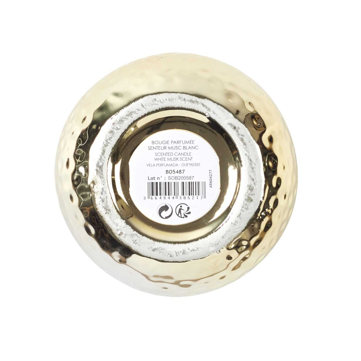 Nuit Slave Geurkaars H9cm in gehamerde pot, Goud
