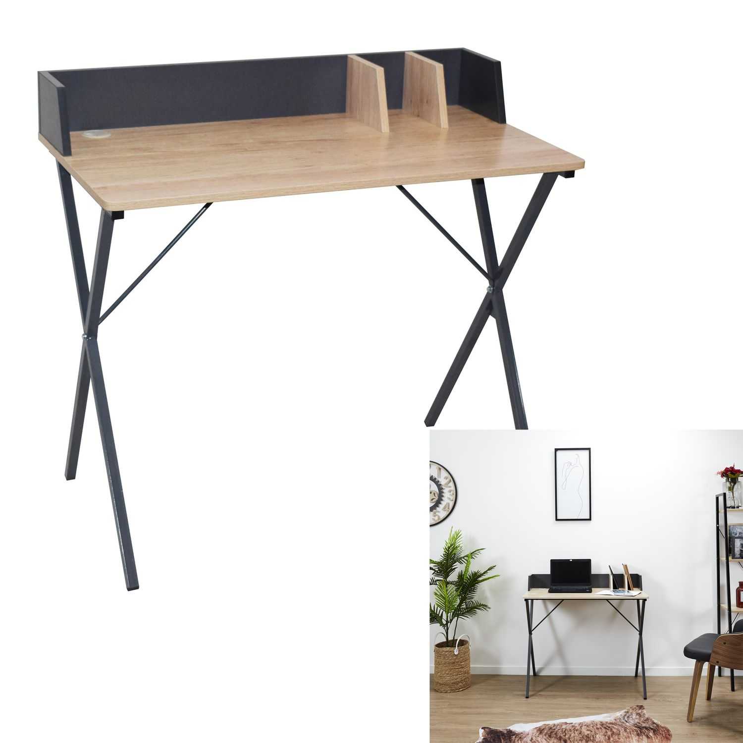 Bureau Brice 90x84x50cm Grijs 