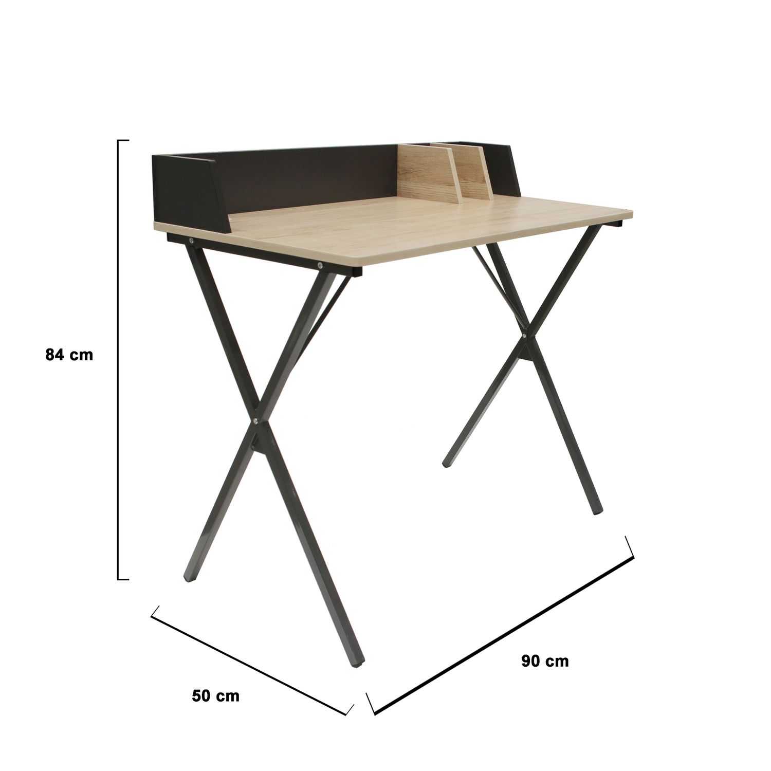 Bureau Brice 90x84x50cm Zwart 