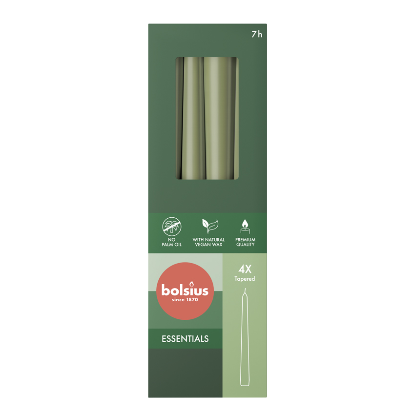 Gotische kaars 245/24 doos 4 Olive Green