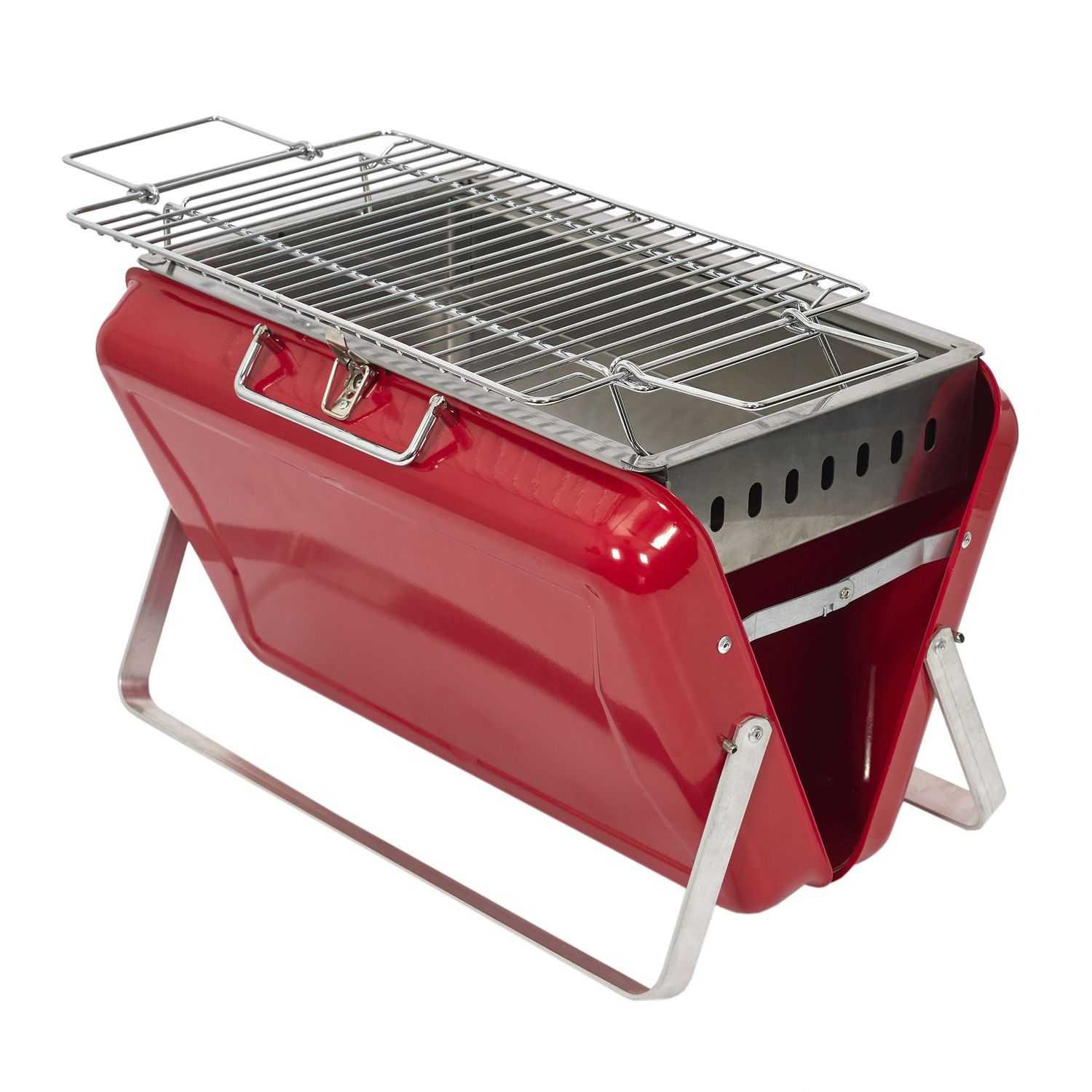 Draagbare kofferbarbecue Rood