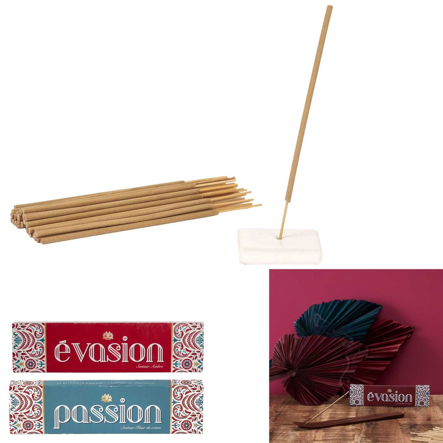 Jaipur wierookset houder en sticks
