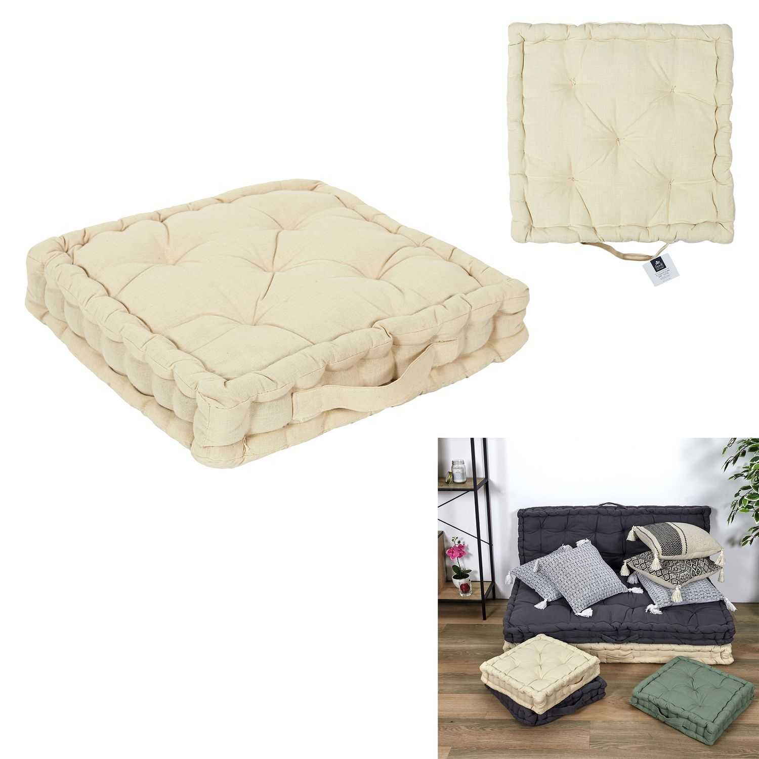Vloerkussen outdoor 40x40cm, Creme