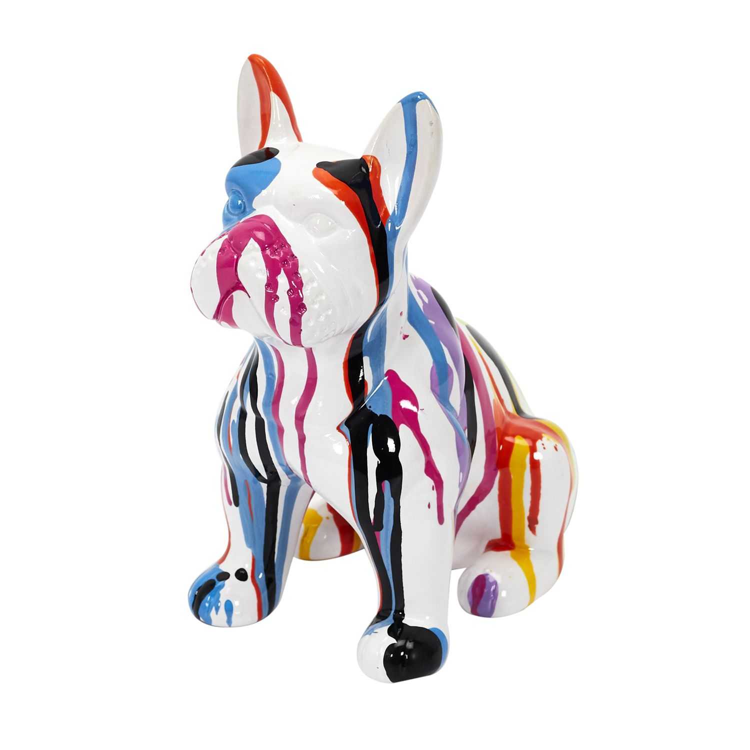 Decoratieve bulldog Multicolor 20cm keramiek