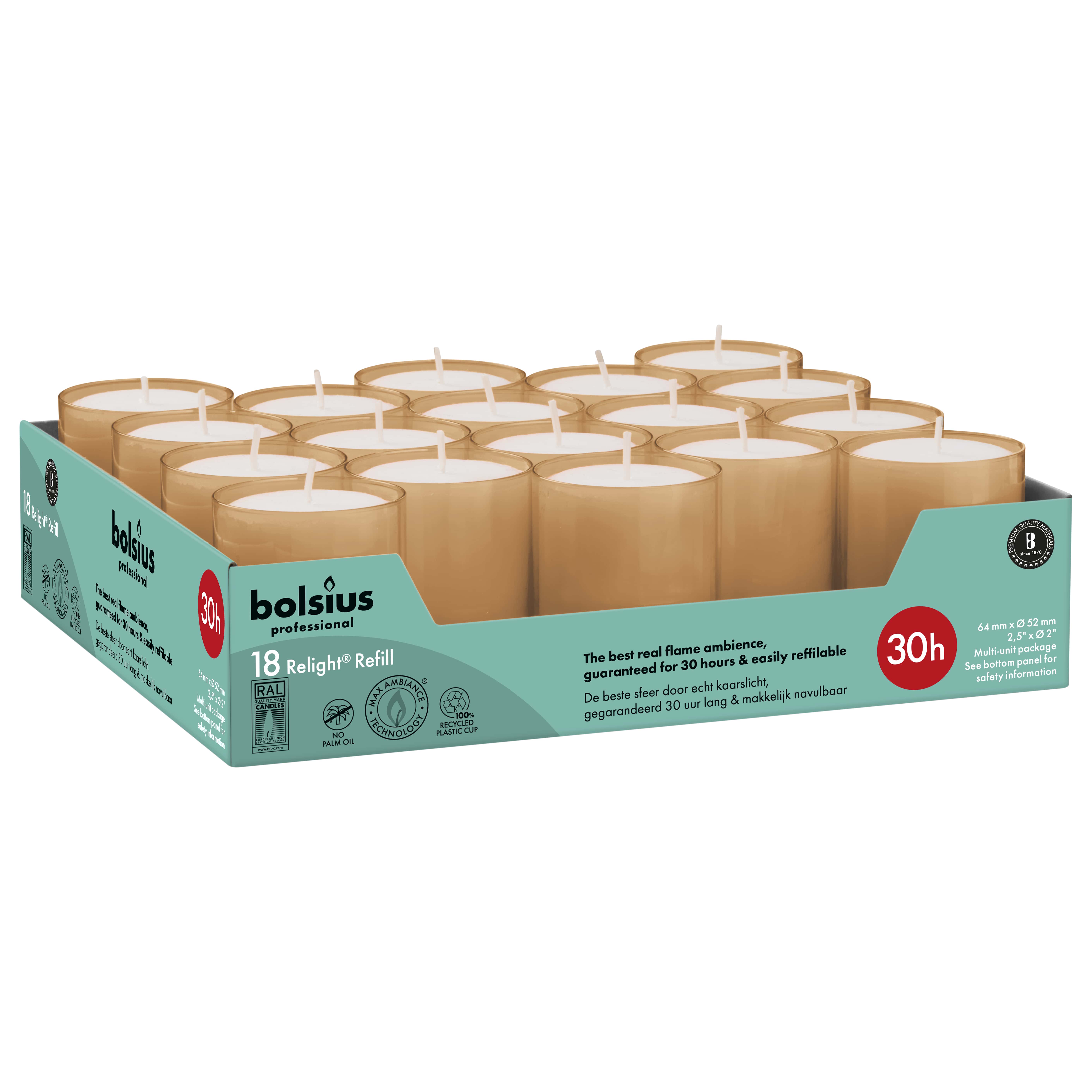 Horeca Relight® navullingen 64/52 tray 18 Zacht roze