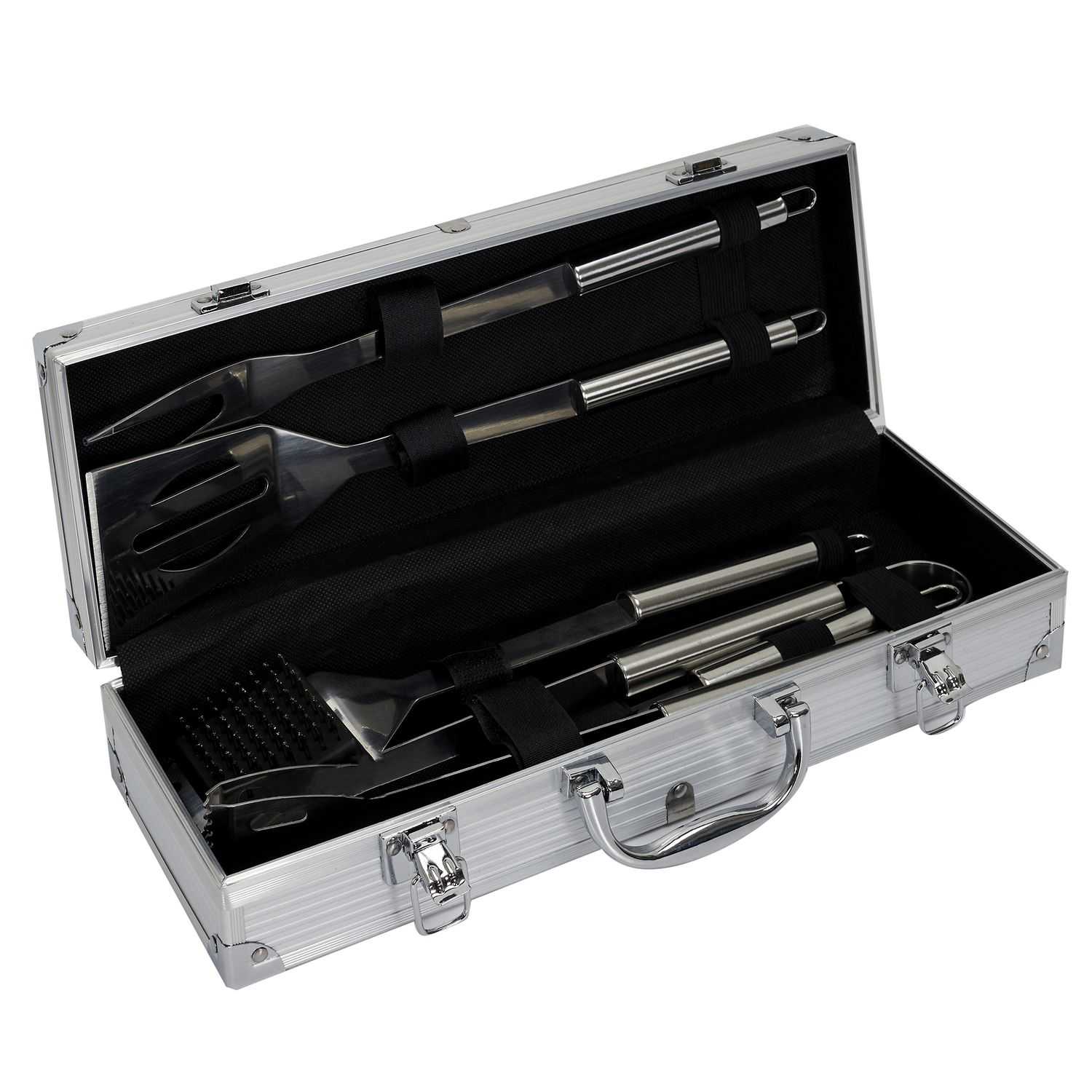 BBQ gereedschap in aluminium koffer 6-delig 