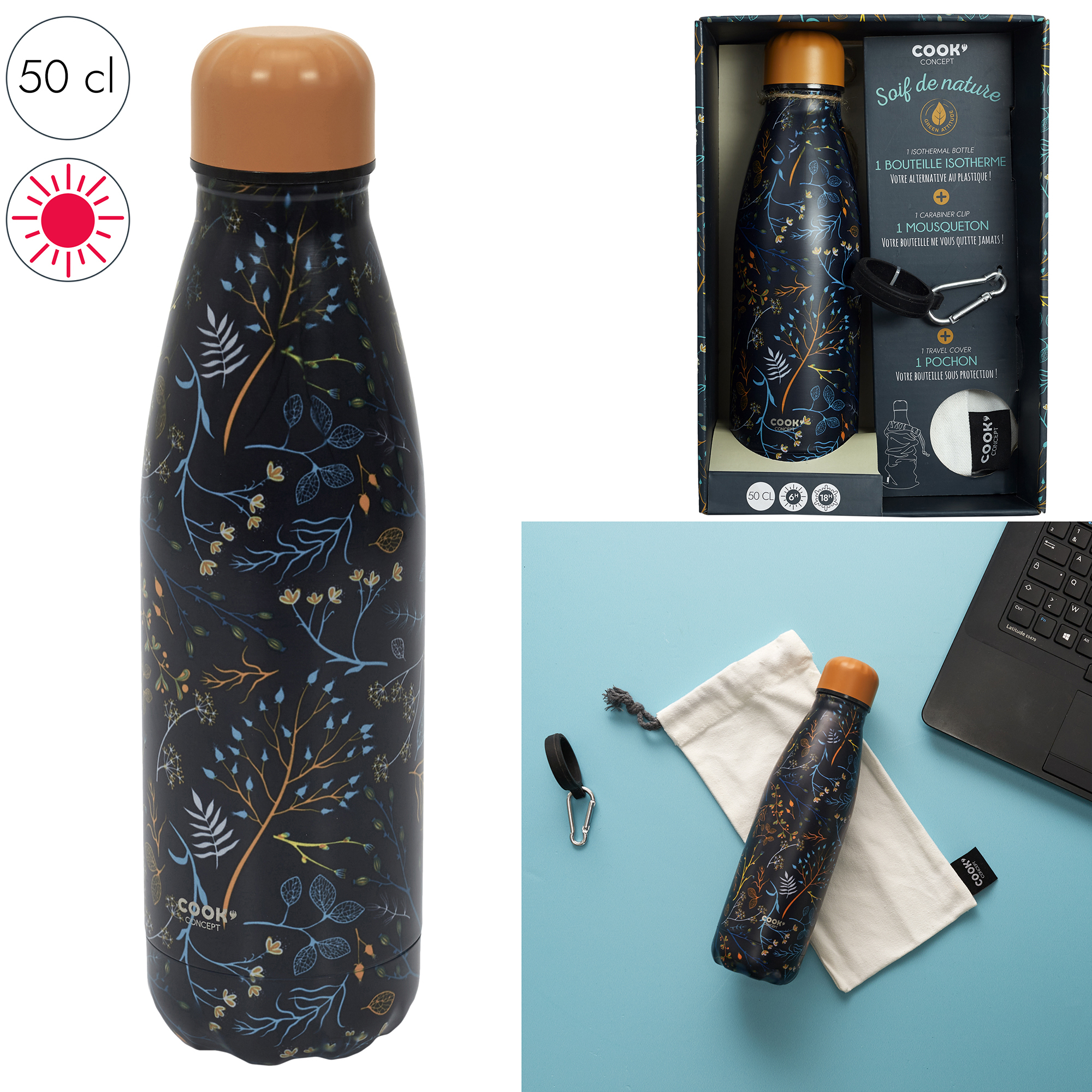 Thermosfles 500ml flowery giftset