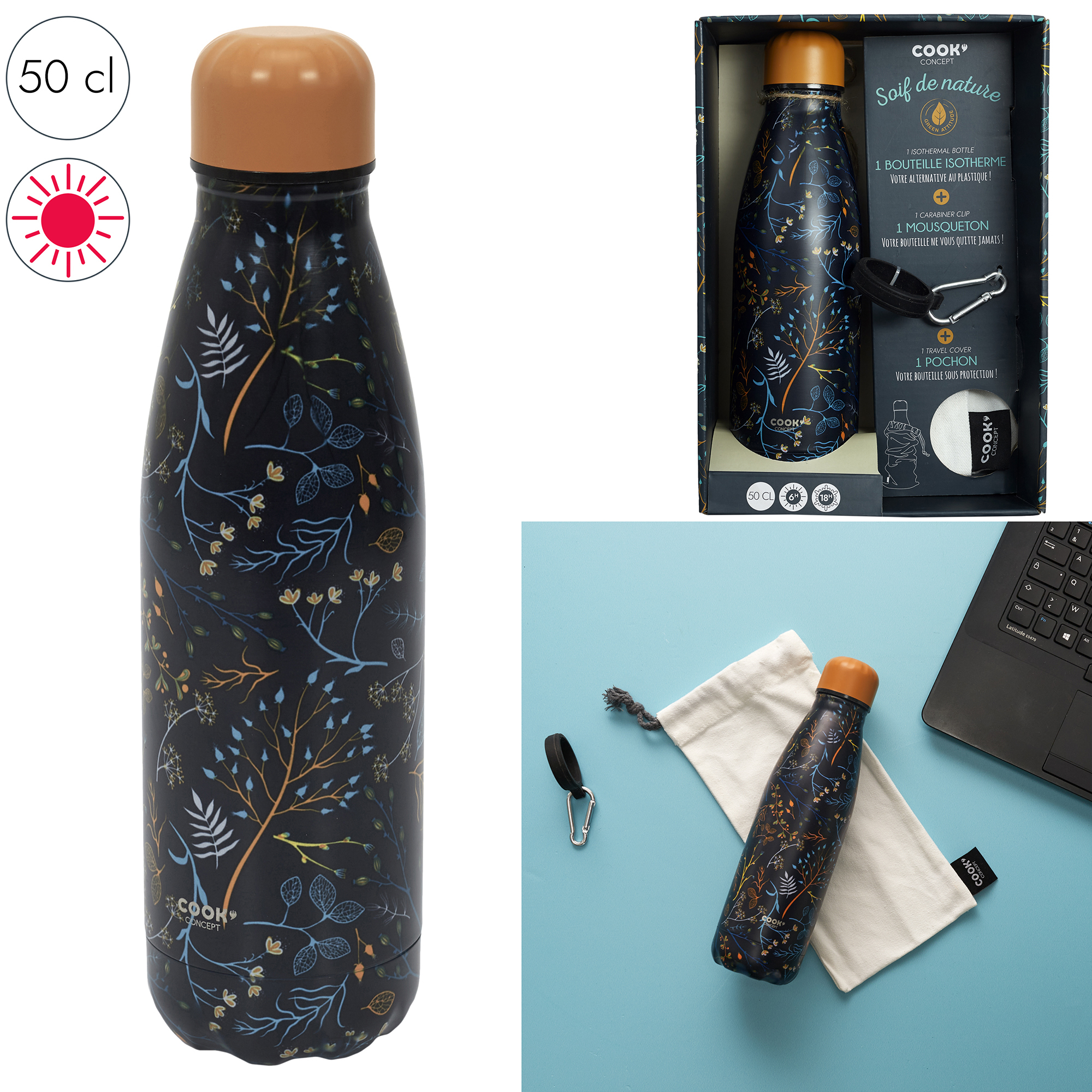 Thermosfles 500ml flowery giftset 