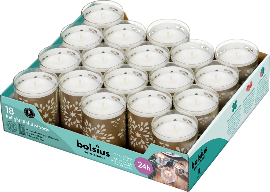 Horeca Relight® navullingen 64/52 tray 18 Flower Champagne
