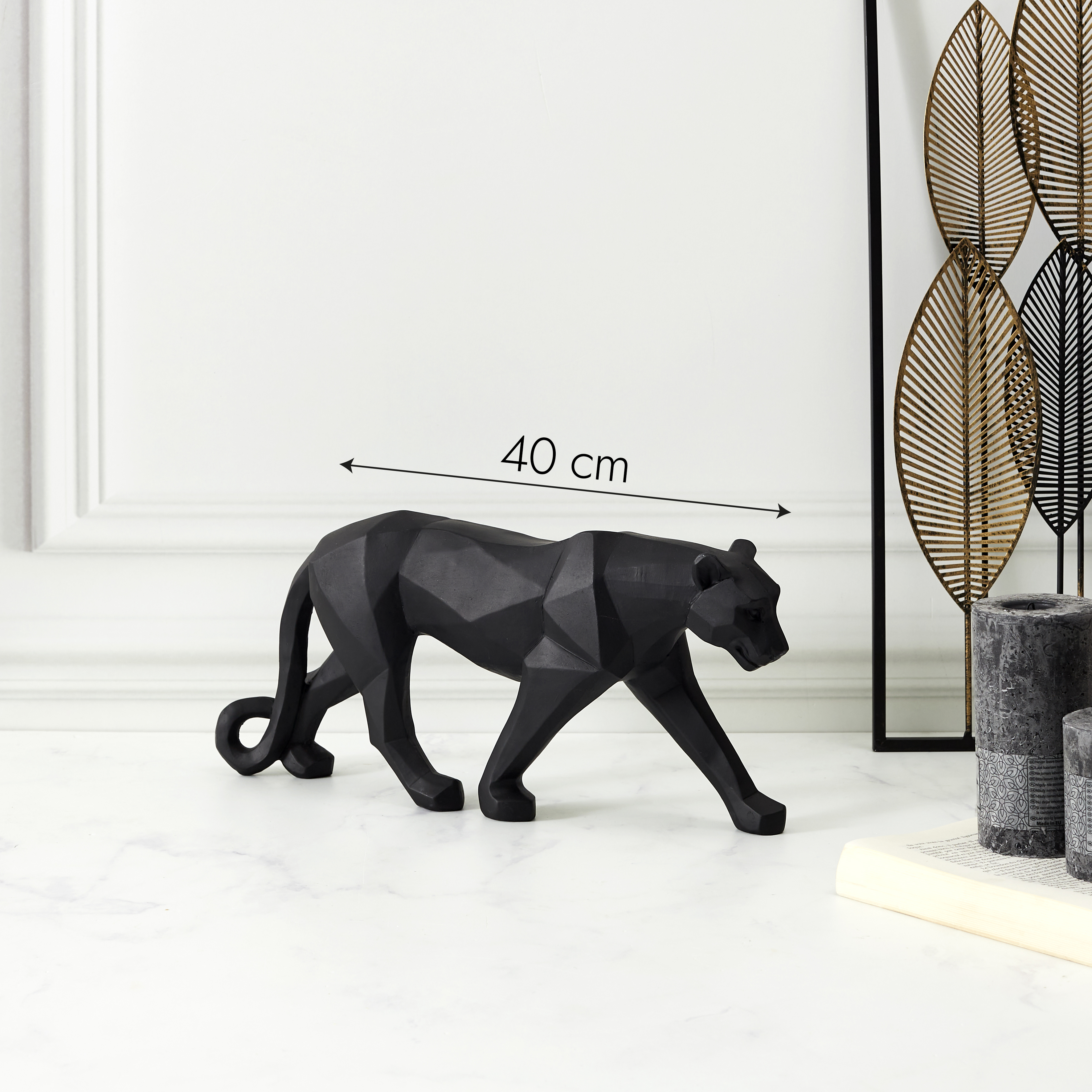 Black Forest Origami panter L40cm Zwart