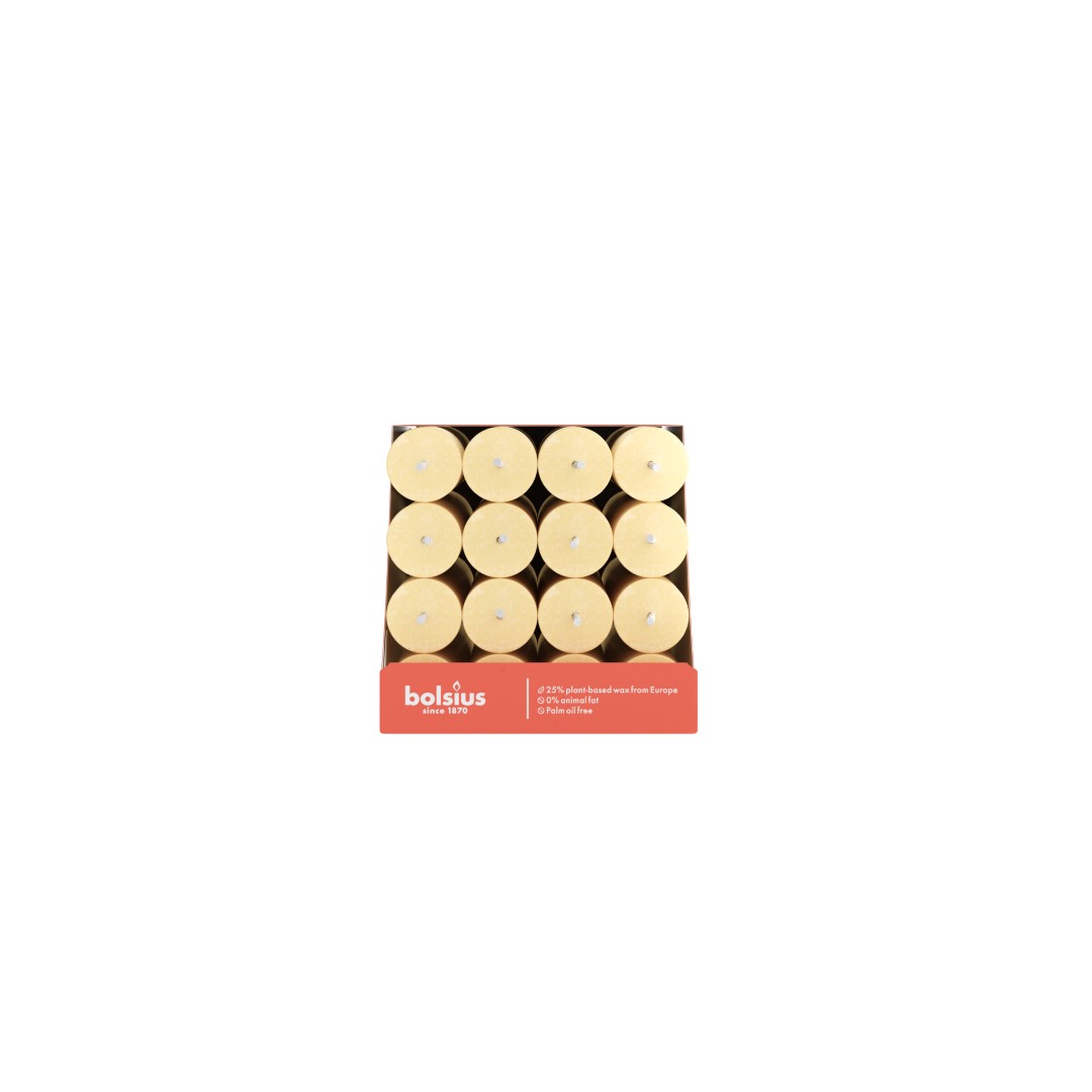 Rustieke tafelkaars doos 16 stuks Oat Beige Rustieke tafelkaars doos 16 stuks Oat Beige