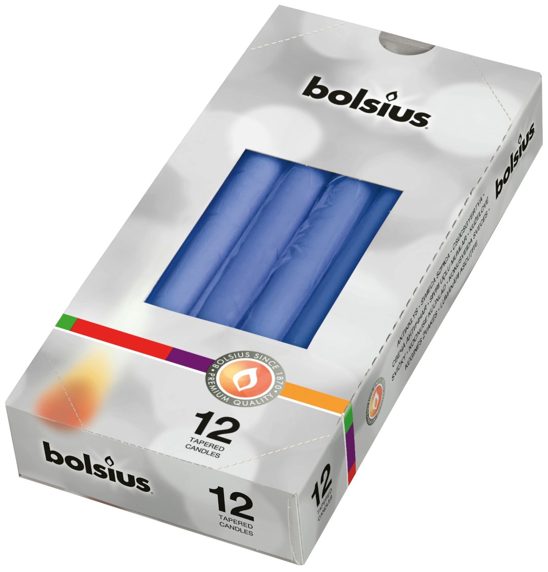 Gotische kaarsen doos 245/24 doos 12 Korenbloem blauw Gotische kaarsen doos 245/24 doos 12 Korenbloem blauw